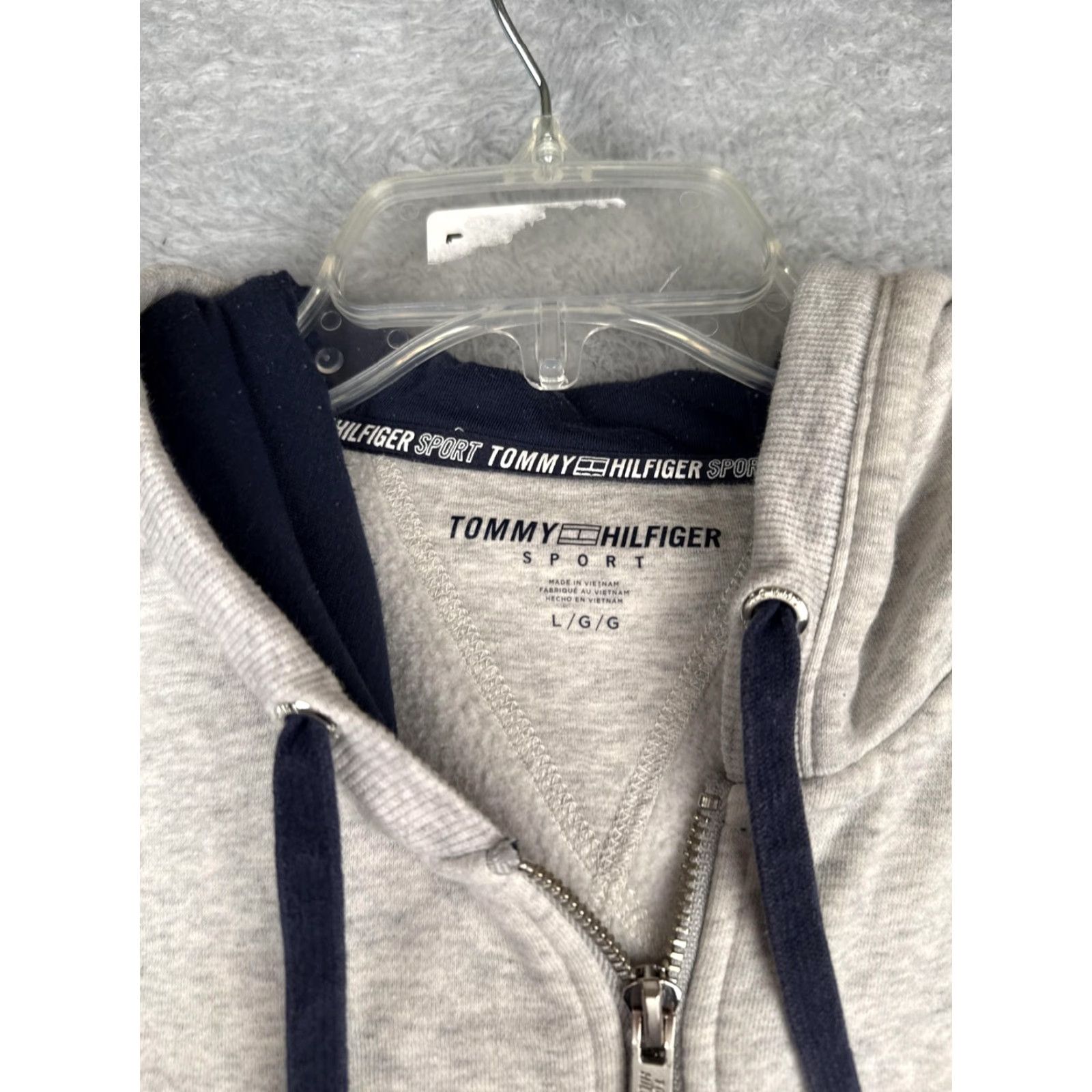 Tommy Hilfiger Tommy Hilfiger Sport Womens L Gray Full Zip Logo Tape Sleeve Jersey Hoodie Sweatshirt Jacket Size L / US 10 / IT 46 - 7 Thumbnail