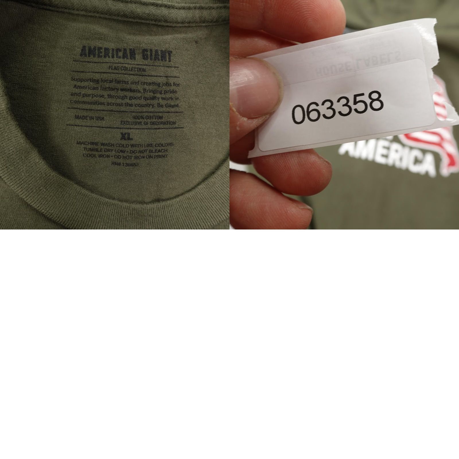 Vintage American Giant Shirt Mens XL Green USA Flag Short Sleeve Tee Patriotic Cotton Crew Neck Size US XL / EU 56 / 4 - 8 Thumbnail
