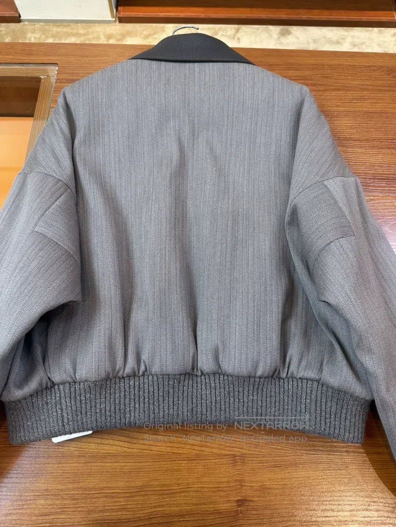 Hermes Hermes Wool Blend Jacket with Grey and Black Leather Panel Size XS / US 0-2 / IT 36-38 - 2 Thumbnail