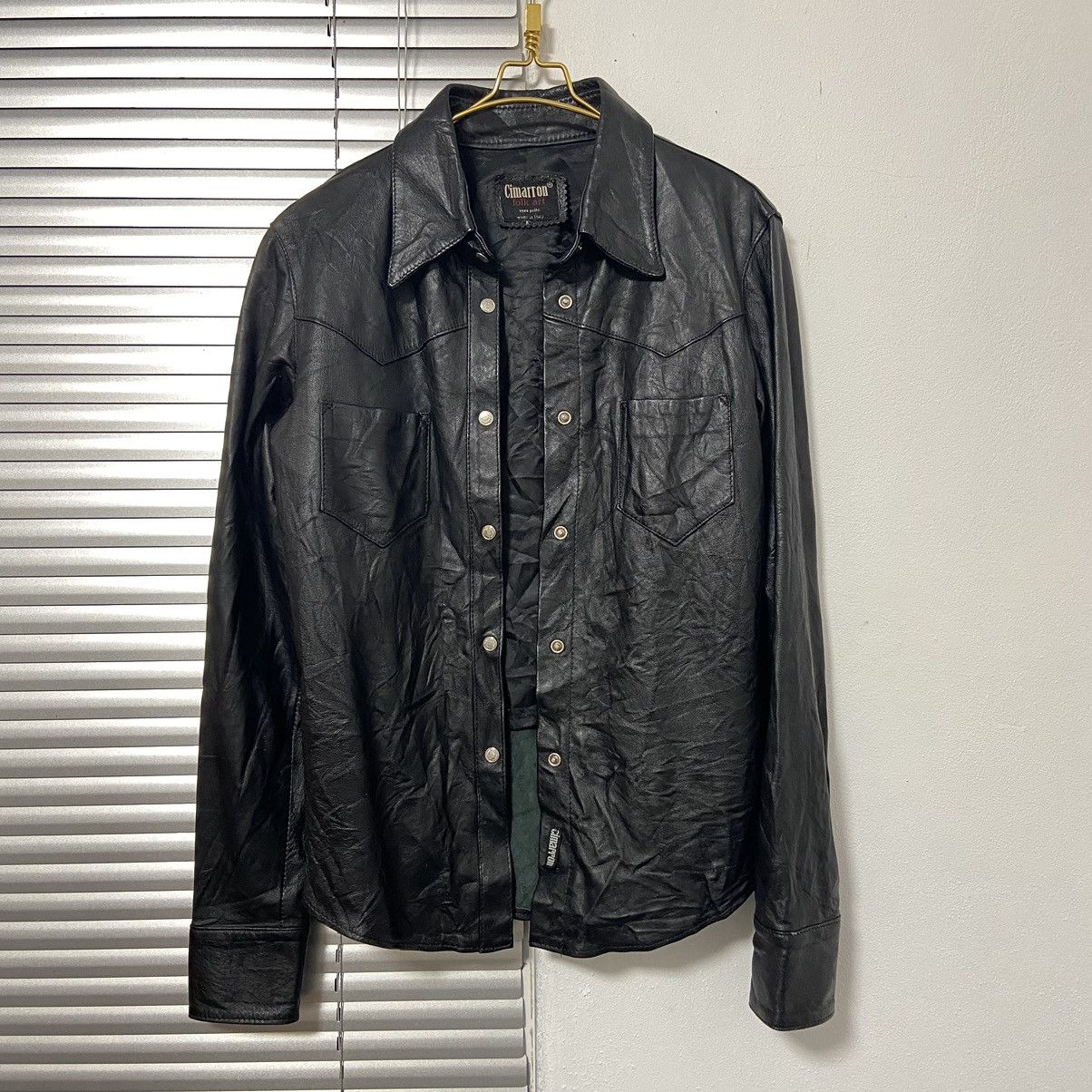Designer × Vera Pelle × Vintage Vintage Cimarron leather shirt Size S / US 4 / IT 40 - 1 Thumbnail