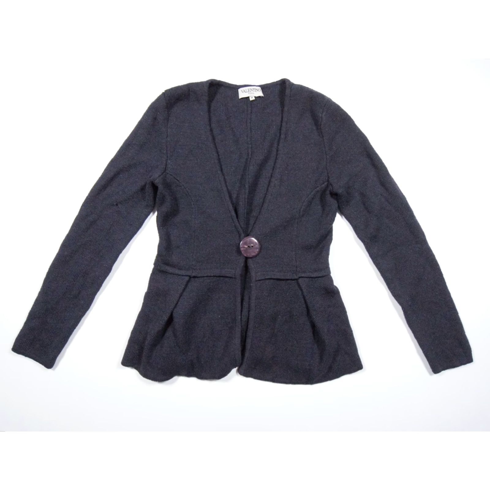 Valentino VINTAGE Valentino Roma Sweater Womens Medium Blue Cardigan Wool Blend Ladies Size M / US 6-8 / IT 42-44 - 2 Thumbnail