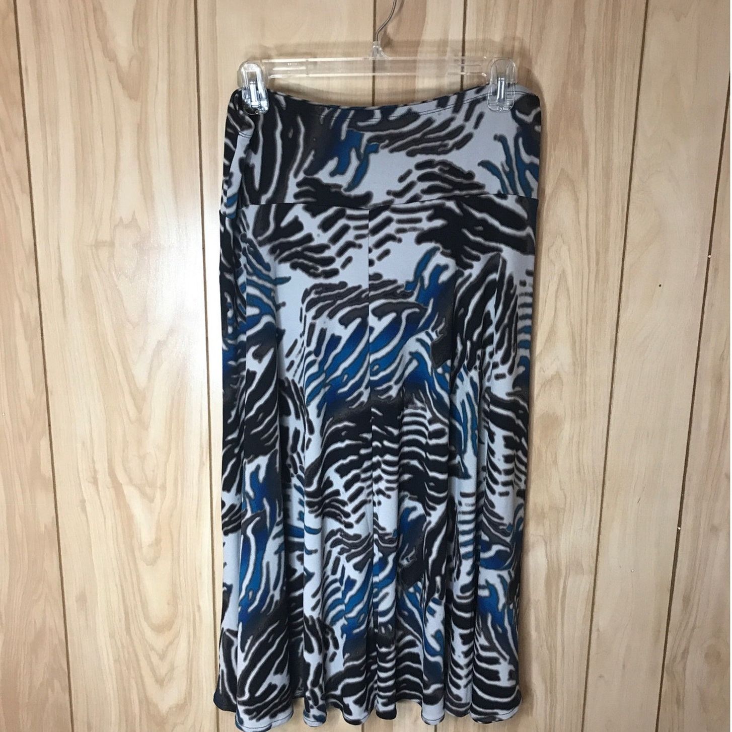 Other East 5th Zebra High Wasit Stretfh Flared Midi Skirt L Size 34" / US 12 / IT 48 - 1 Thumbnail
