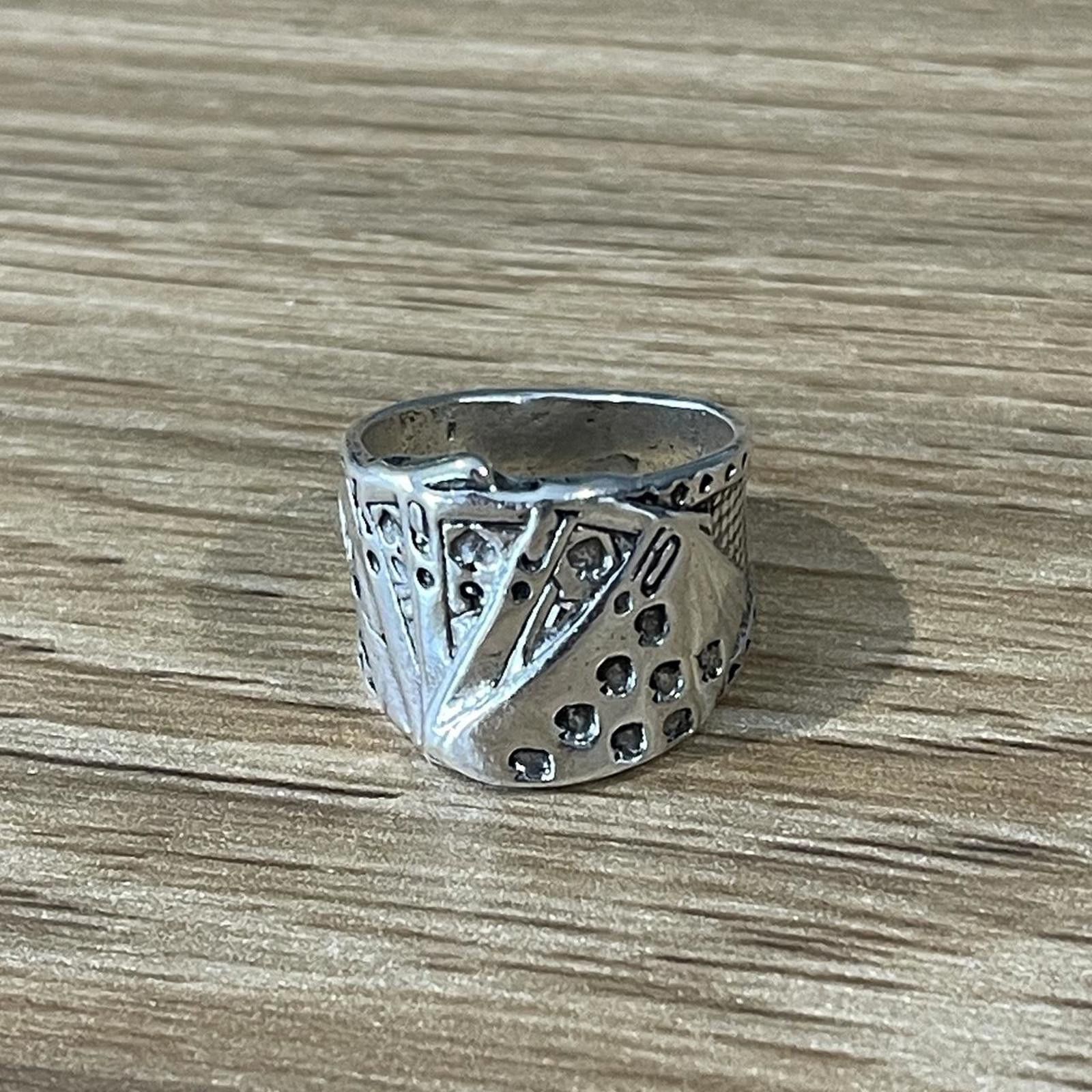 Rip Curl Silver Alloy House Cards Ring Size ONE SIZE - 1 Thumbnail