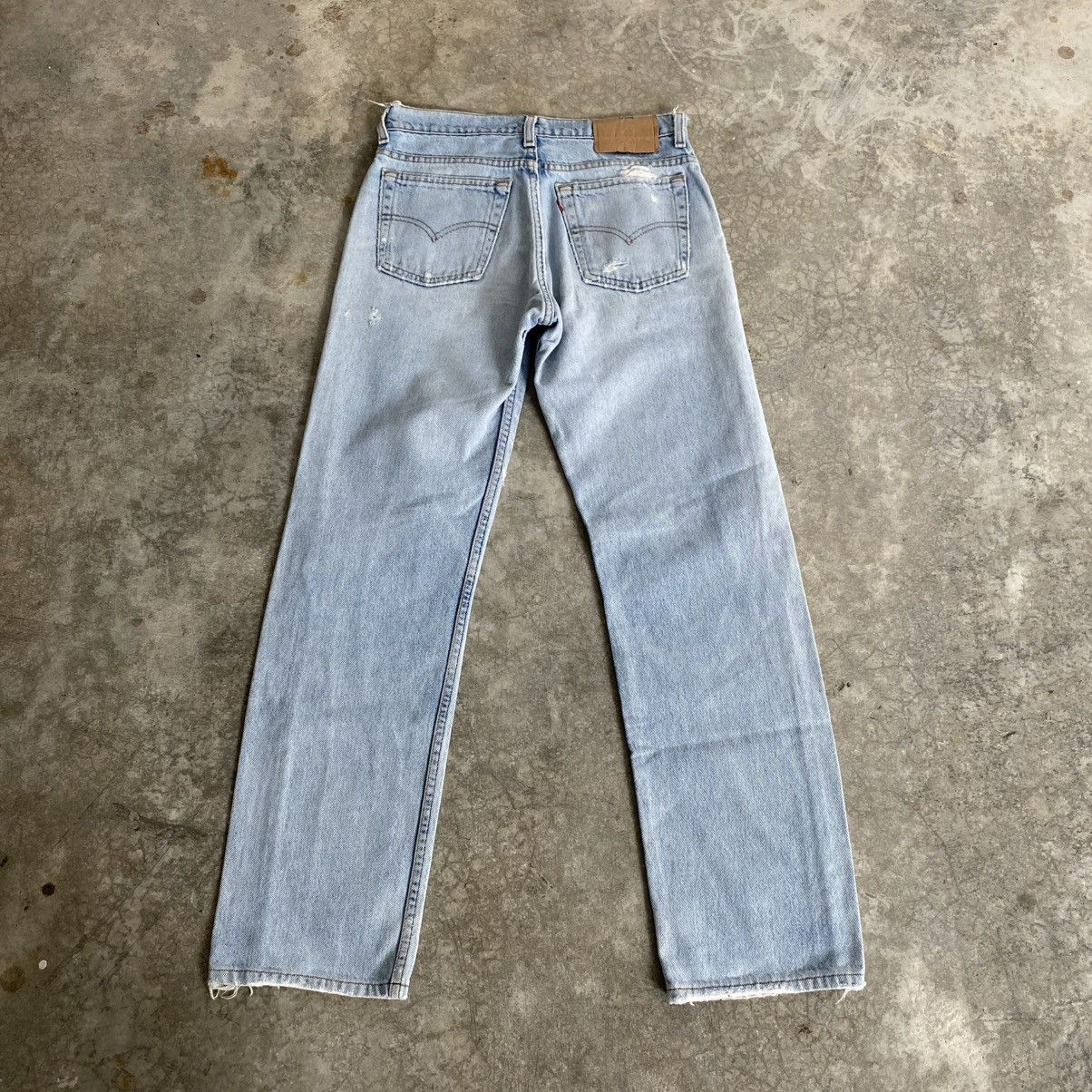 Levi's Vintage 90’s Levis 505 Sashiko Boro Light Blue Remark Jeans Size US 29 - 11 Thumbnail