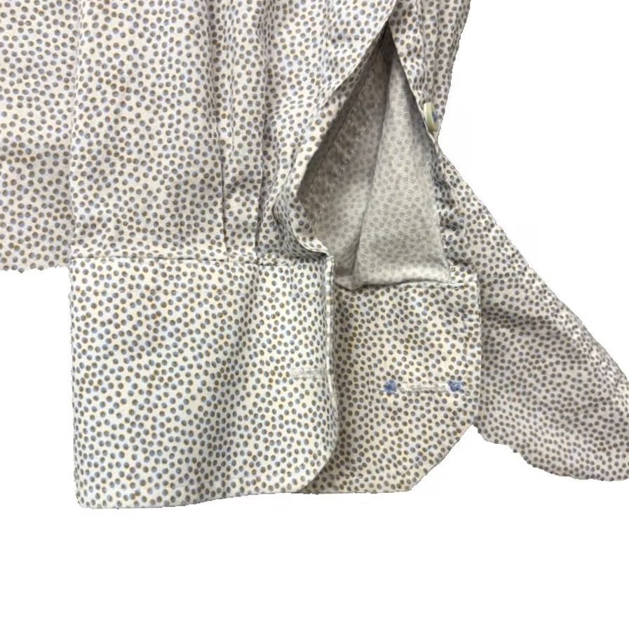 BUGATCHI BUGATCHI Shirt Mens 16.5 White Comfort Stretch Blue Dot Long Sleeve Button Size US XL / EU 56 / 4 - 5 Thumbnail