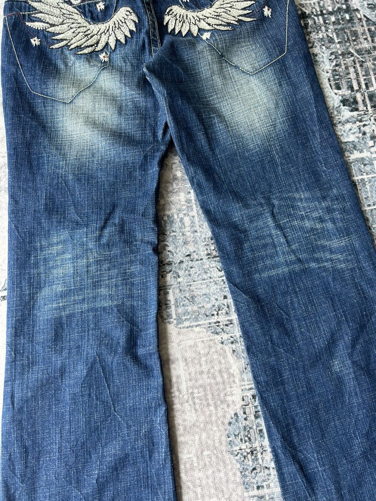 Ed Hardy 🦋 Red Pepper Embroidery Wing Jeans Size 32" / US 10 / IT 46 - 7 Thumbnail