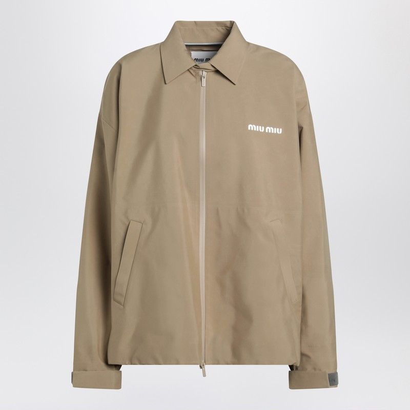 Miu Miu Miu Miu Beige Windbreaker In Technical Canvas Size XS / US 0-2 / IT 36-38 - 1 Thumbnail