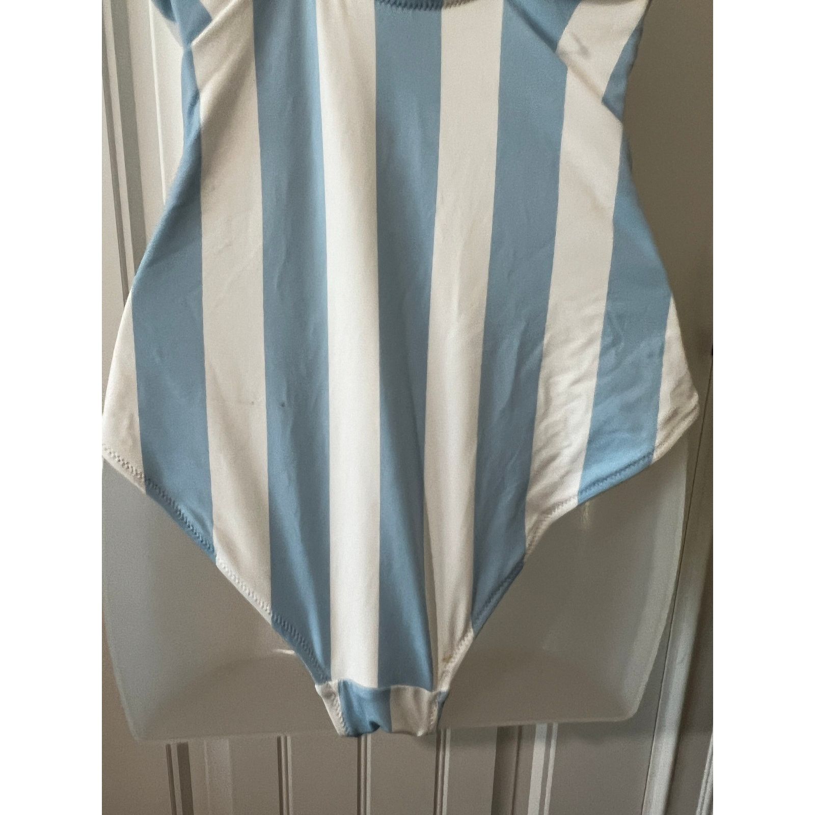 H&M one piece swimsuit swimwear Light blue/White striped padded Size XL / US 12-14 / IT 48-50 - 11 Thumbnail