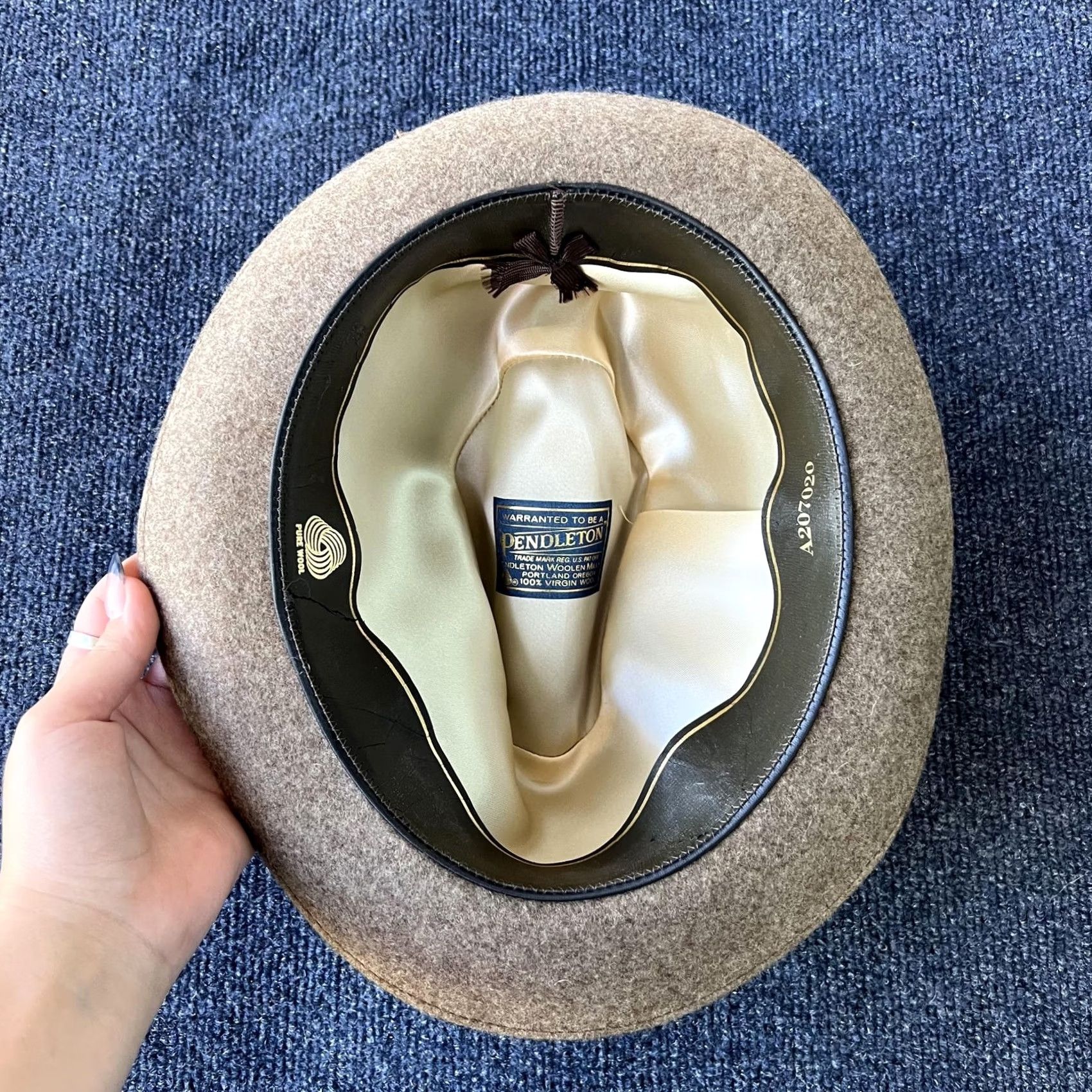 Pendleton VINTAGE Pendleton Fedora Hat Mens Brown Wool Felt Fitted Satin-Lined Crown Trilby Classic Size ONE SIZE - 3 Thumbnail