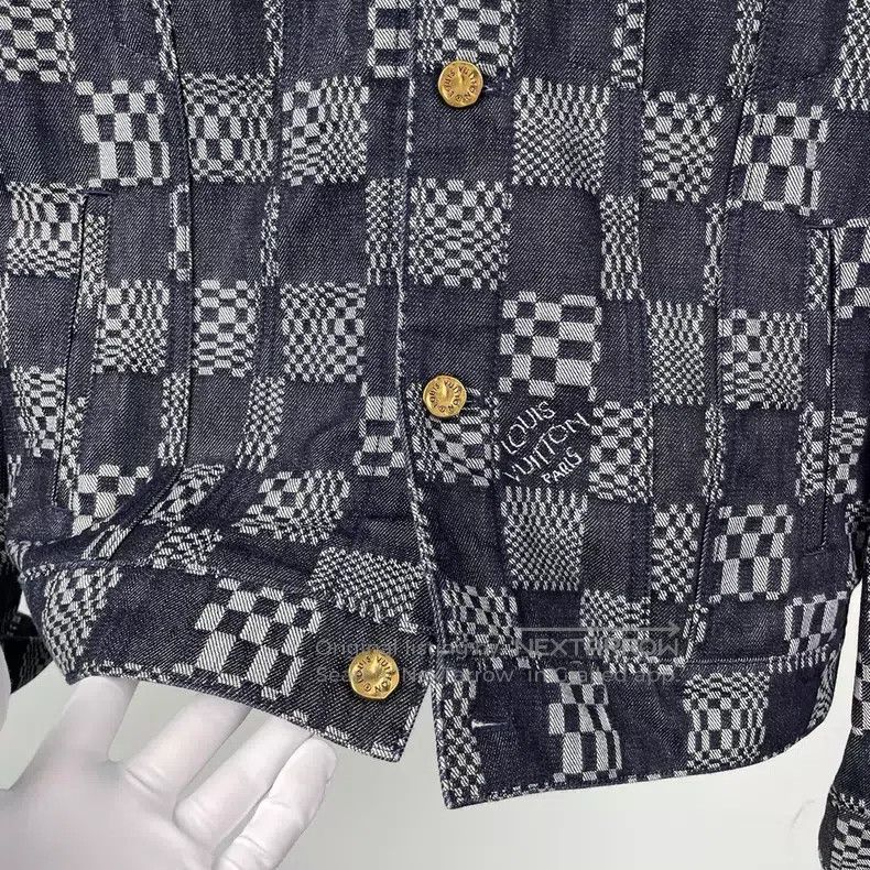 Louis Vuitton Louis Vuitton Black Checkerboard Denim Jacket Size US M / EU 48-50 / 2 - 4 Thumbnail