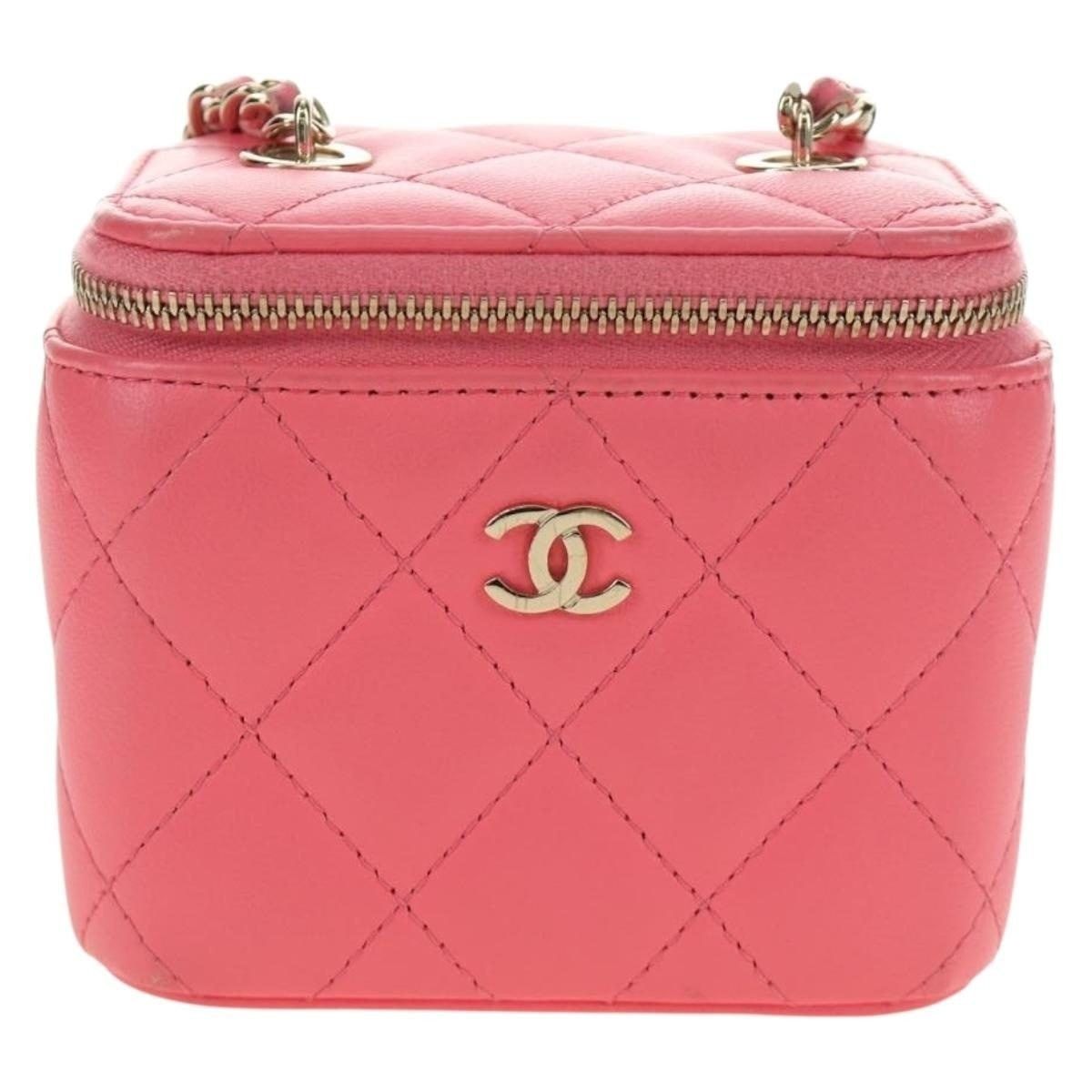 Chanel Chanel Lambskin Leather Chain Vanity Shoulder Bag Pink Size ONE SIZE - 1 Thumbnail