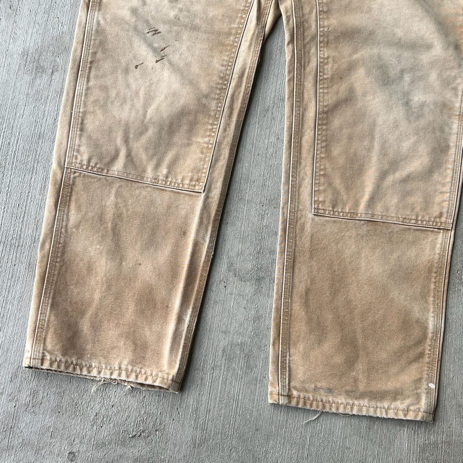 Carhartt × Vintage Carhartt brown faded double knee work wear carpenter pants Size US 37 - 3 Thumbnail