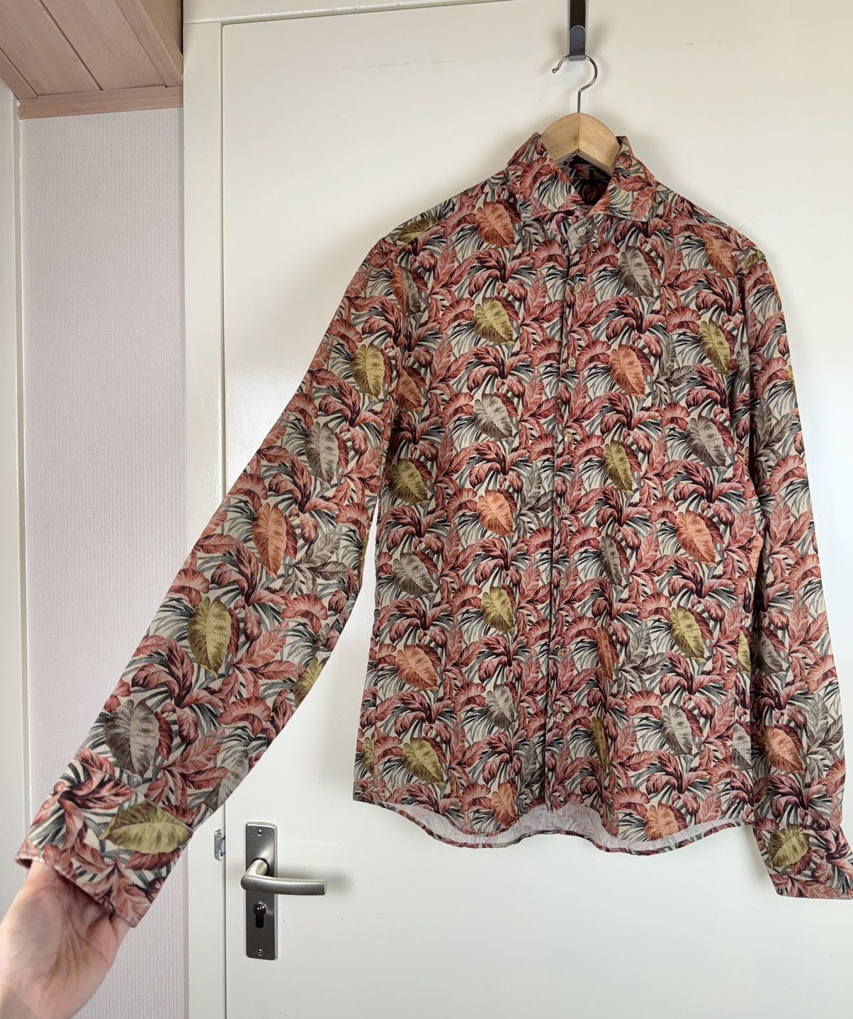 Total Luxury Spa Profuomo 100% linen printed shirt Hawaiian canali style M Size US M / EU 48-50 / 2 - 2 Thumbnail