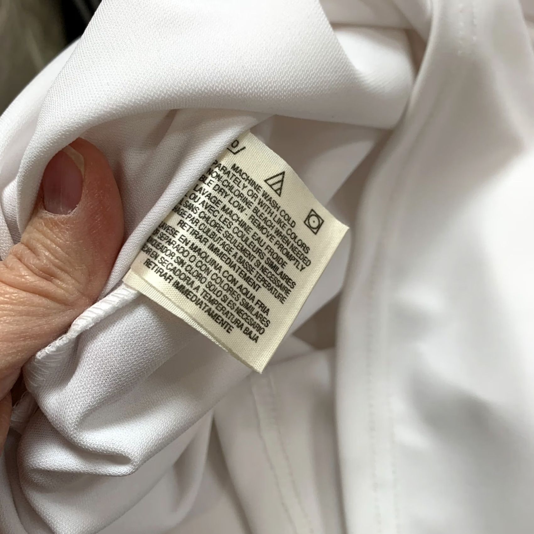 Equipment VINTAGE Basic Equipment White Blouse Shirt XL Women’s Long Sleeve Round Neck Pullover Casual Sheer with Shoulder Pads Size XL / US 12-14 / IT 48-50 - 6 Thumbnail