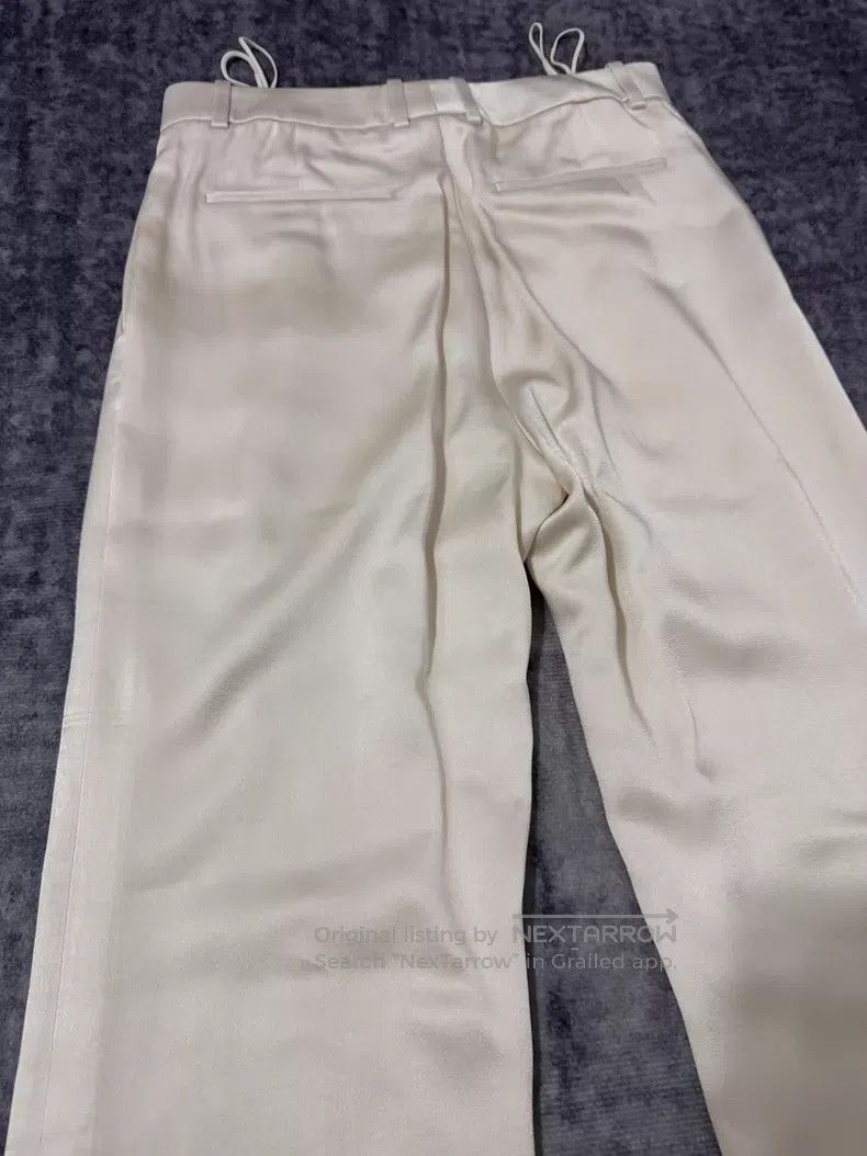 Saint Laurent Paris Saint Laurent Paris Satin Beige Straight Leg Flare Trouser Size US 42 / EU 58 - 4 Thumbnail