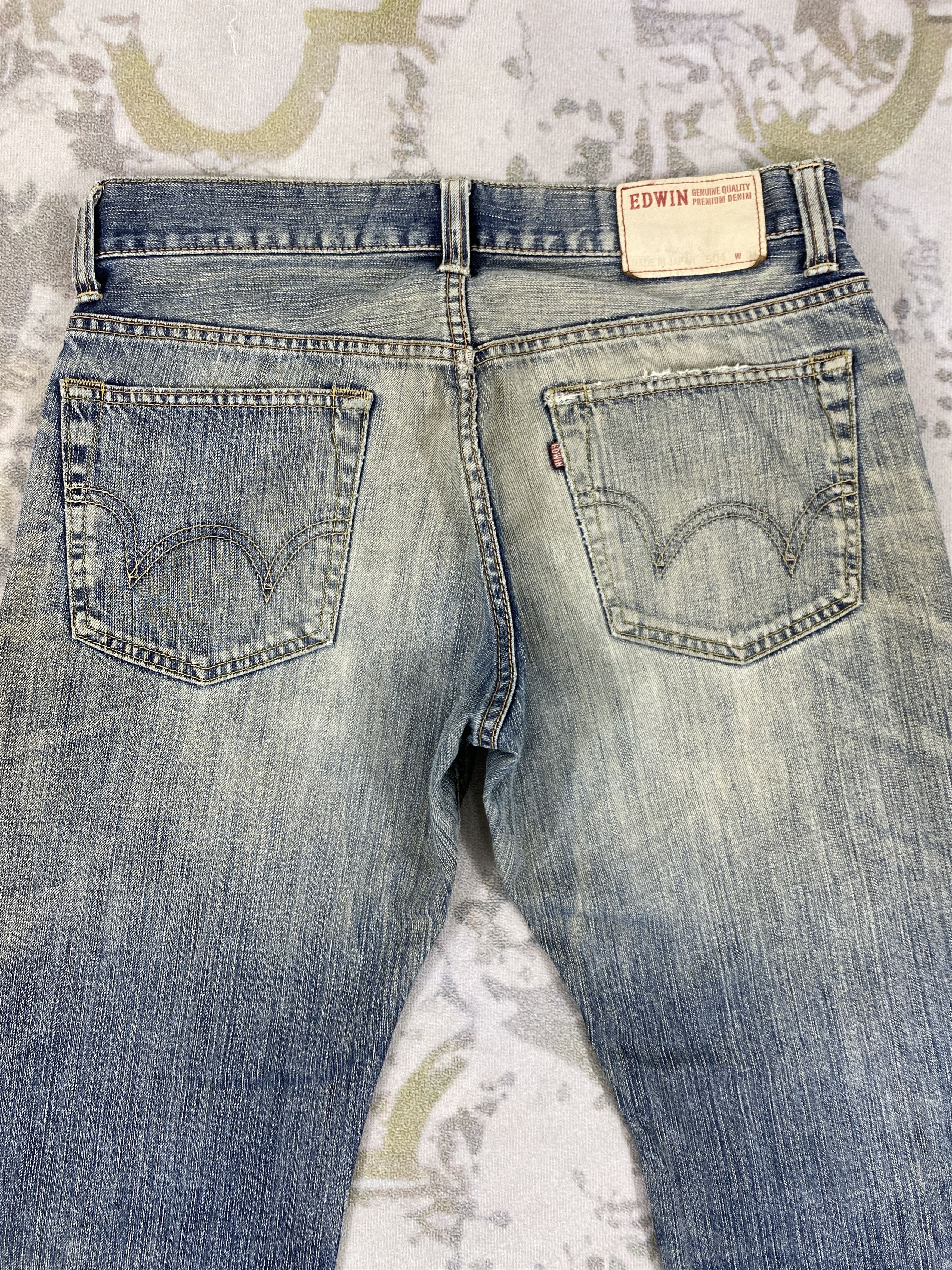 Japanese Brand Distressed Blue Vintage Edwin 504 Jeans 34x30 Denim- JN3542 Size US 34 / EU 50 - 3 Thumbnail
