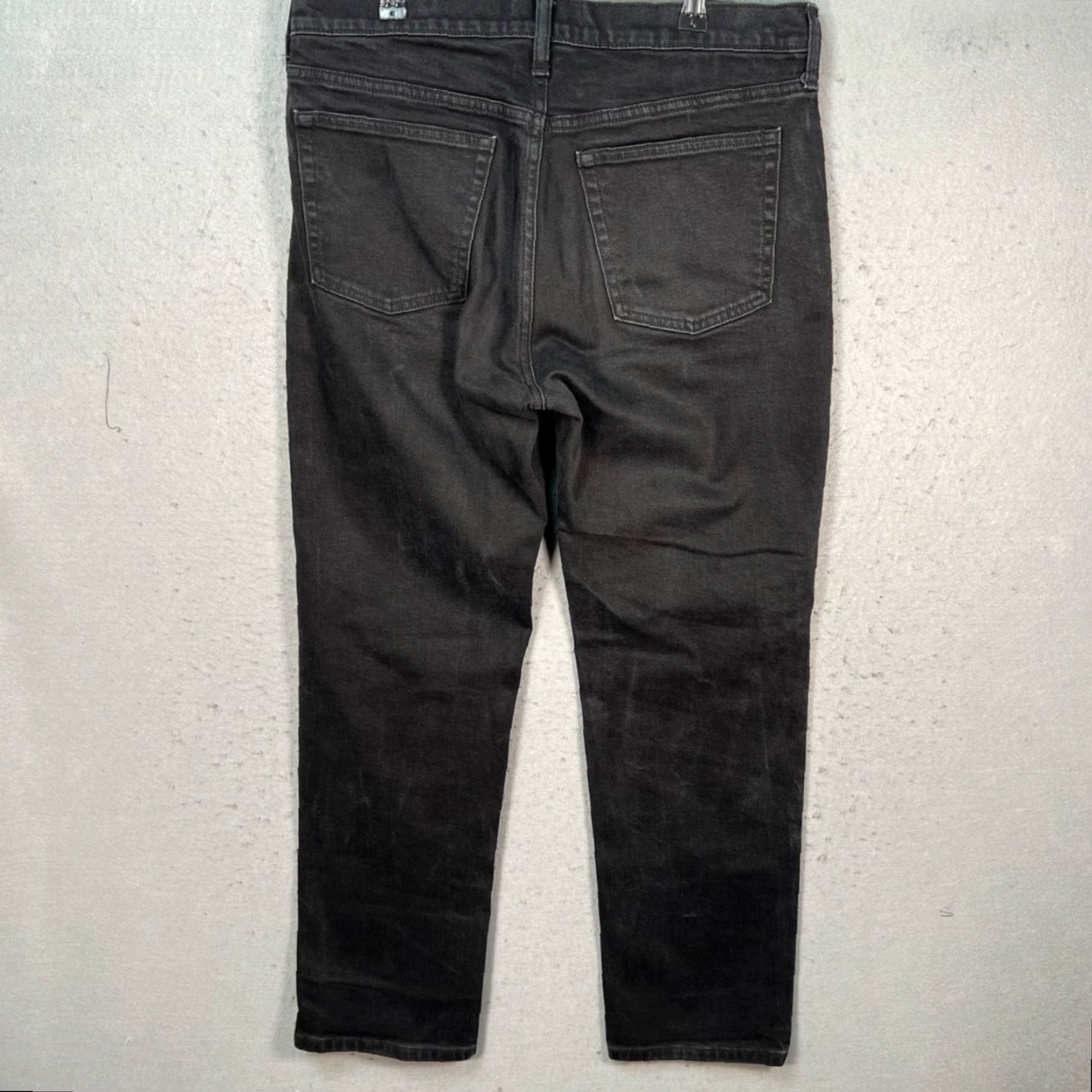 Everlane Everlane Jeans Slim 31 x 28 The Straight Denim Black Organic Cotton Blend 5-Pocket Mens Size US 31 - 2 Thumbnail