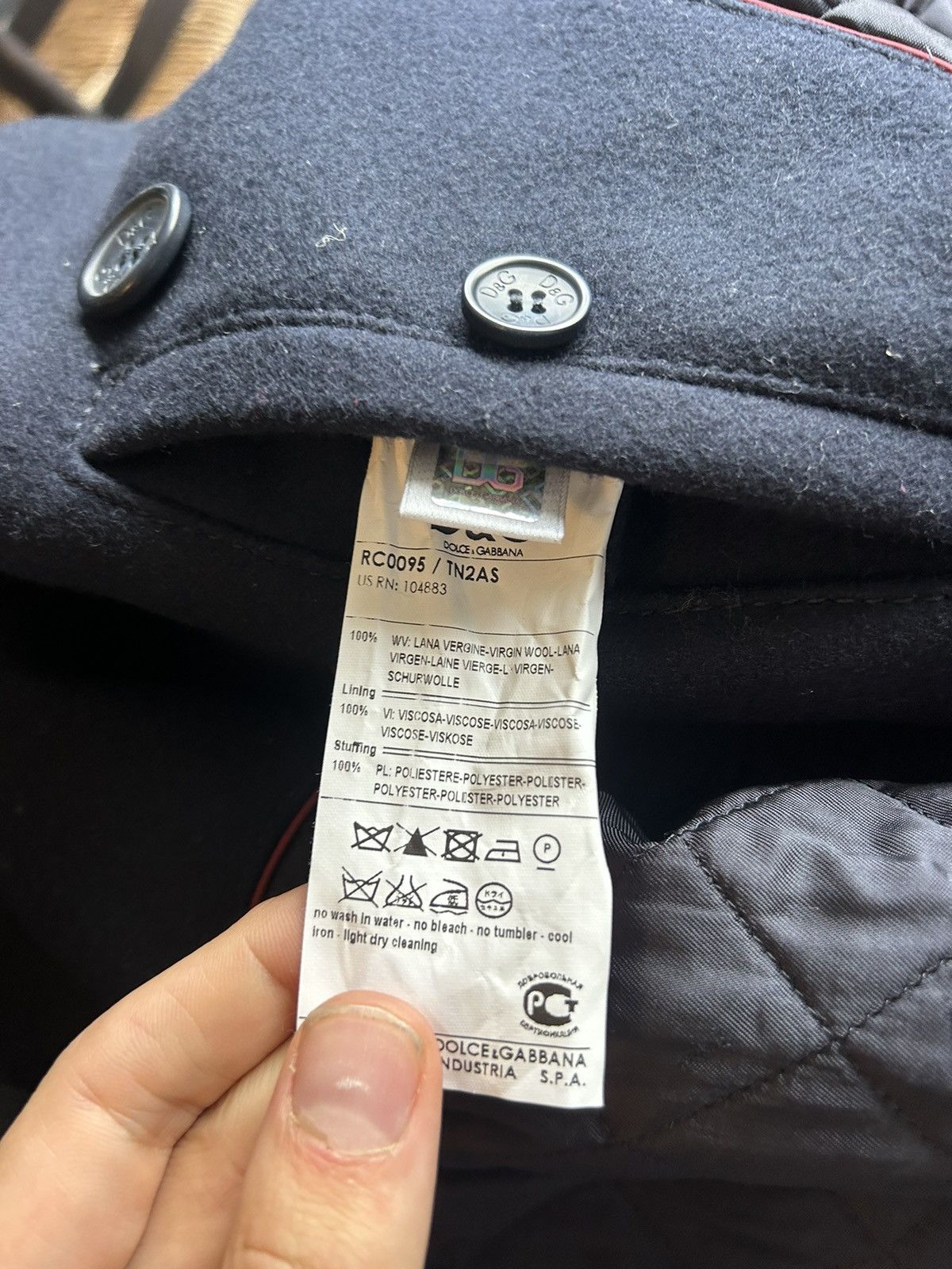 Dolce & Gabbana Navy Wool Military Coat, Size 54, Double-Breasted Size US L / EU 52-54 / 3 - 11 Thumbnail