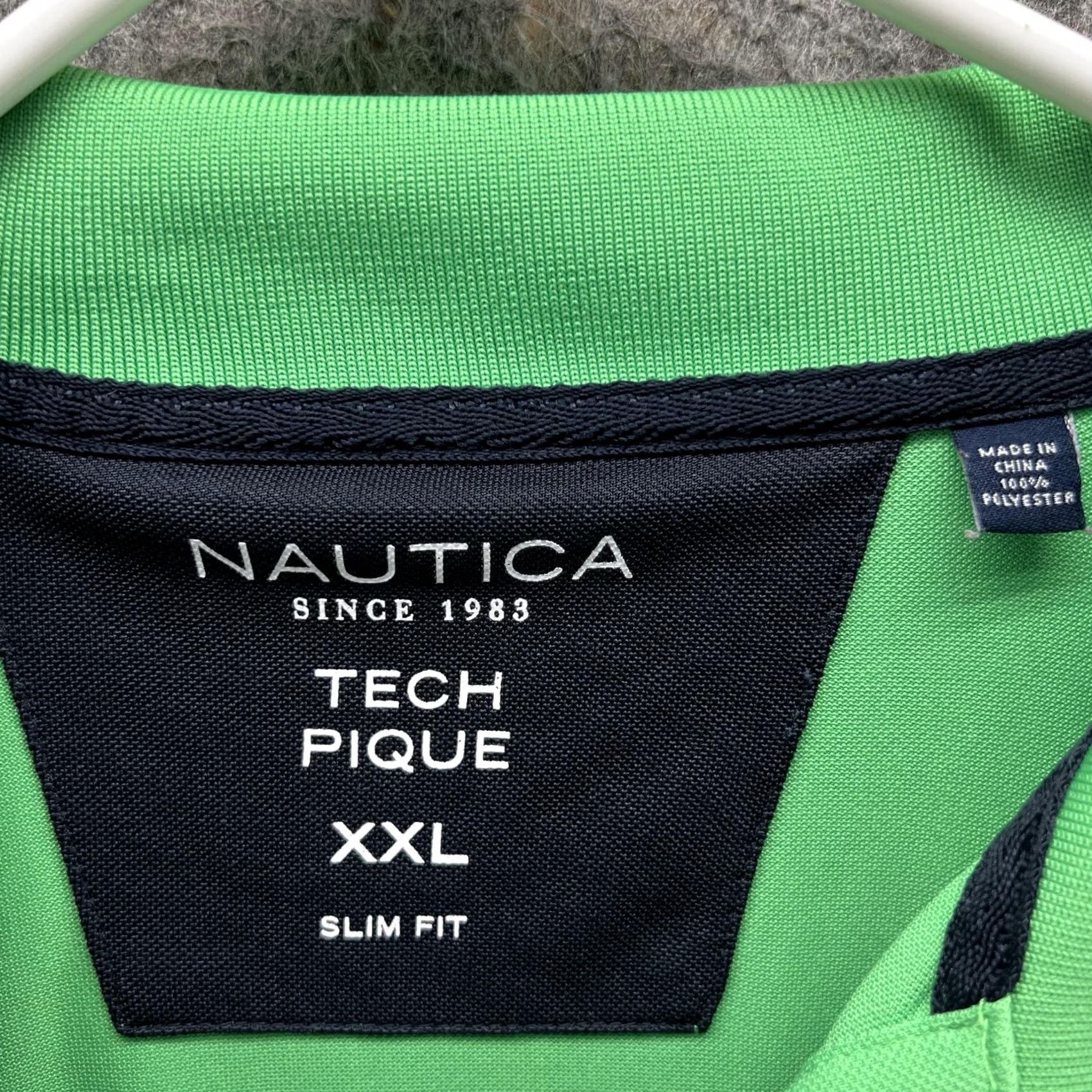 Nautica Nautica Polo Shirt Men XXL Green Slim Fit Logo Casual Preppy Pique Shirt Size US XXL / EU 58 / 5 - 5 Thumbnail