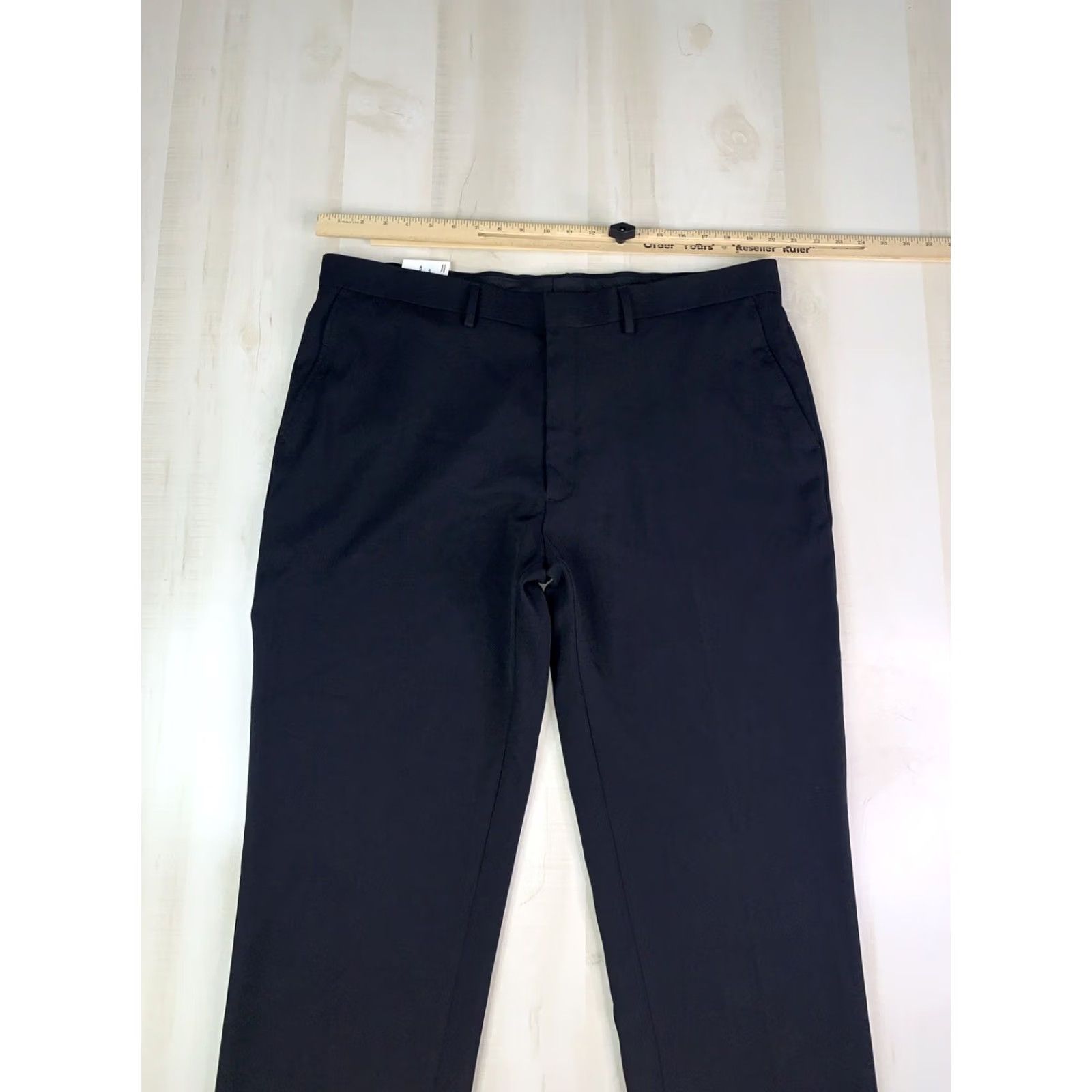 Haggar Haggar Dress Pants Men Black Tailored Fit Straight Leg 40x30 Regular Inseam 30 Solid Heather Size US 40 / EU 56 - 3 Thumbnail