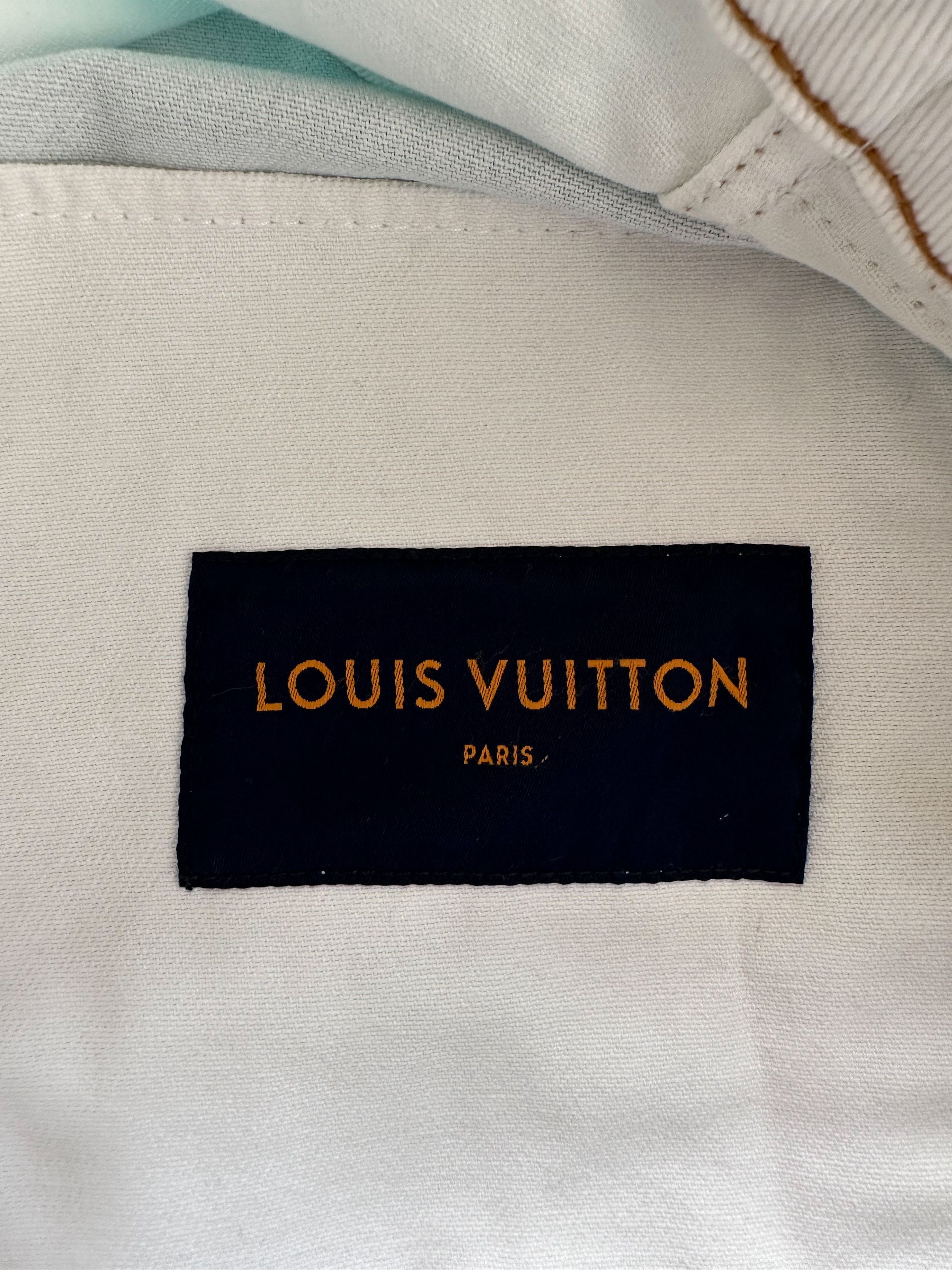 Louis Vuitton Louis Vuitton White & Turquoise LV Spray Denim Jacket Size US XXL / EU 58 / 5 - 5 Thumbnail