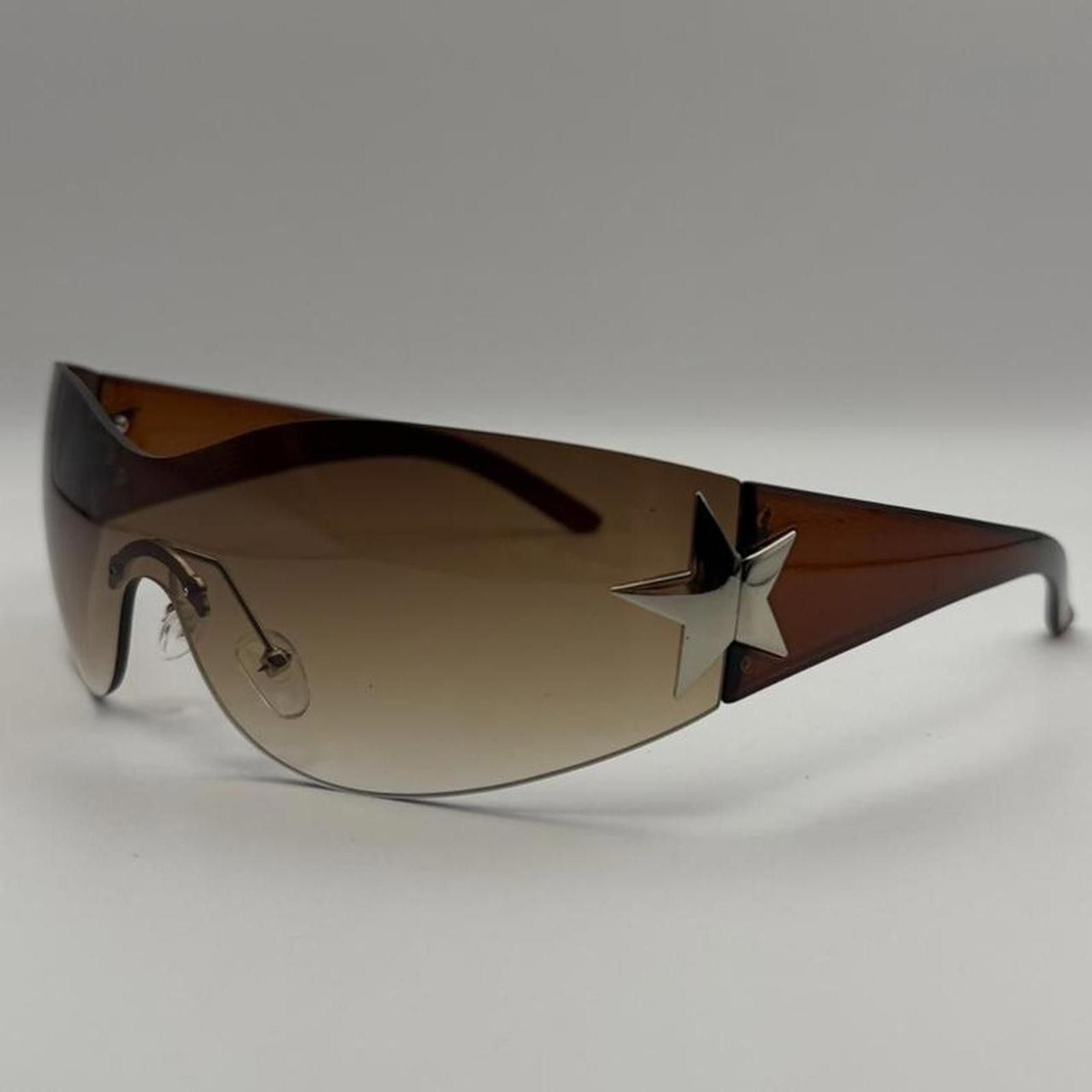 Other y2k 2000s vintage style brown tea frameless star sunglasses Size ONE SIZE - 1 Thumbnail