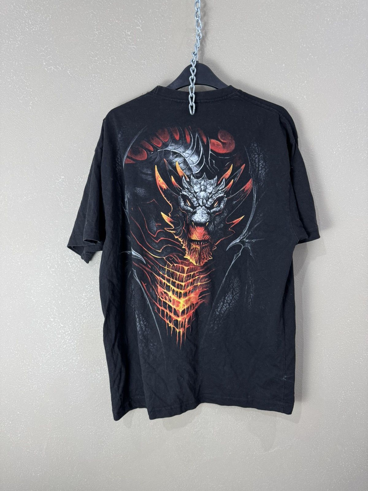 Japanese Brand 🐲Men’s Vintage T-Shirt Spiral Dragon Biker Y2K Logo Tee🐲 Size US XL / EU 56 / 4 - 2 Thumbnail
