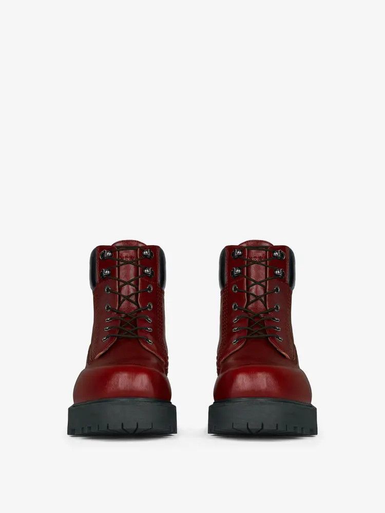 Givenchy o1w1db10325 Storm Lace-Up Boots in Burgundy Size US 12.5 / EU 45-46 - 4 Thumbnail