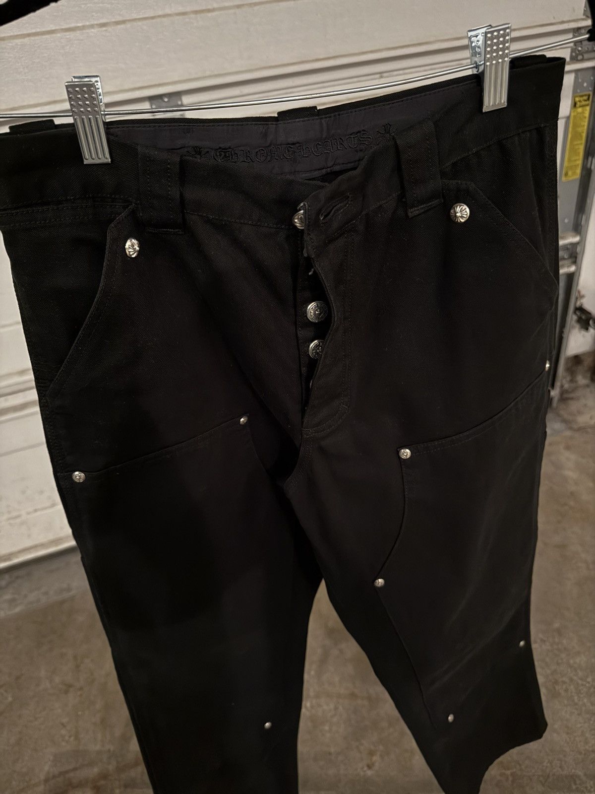 Chrome Hearts Chrome Hearts Double Knee Carpenter Black Canvas Pants Size US 30 / EU 46 - 4 Thumbnail