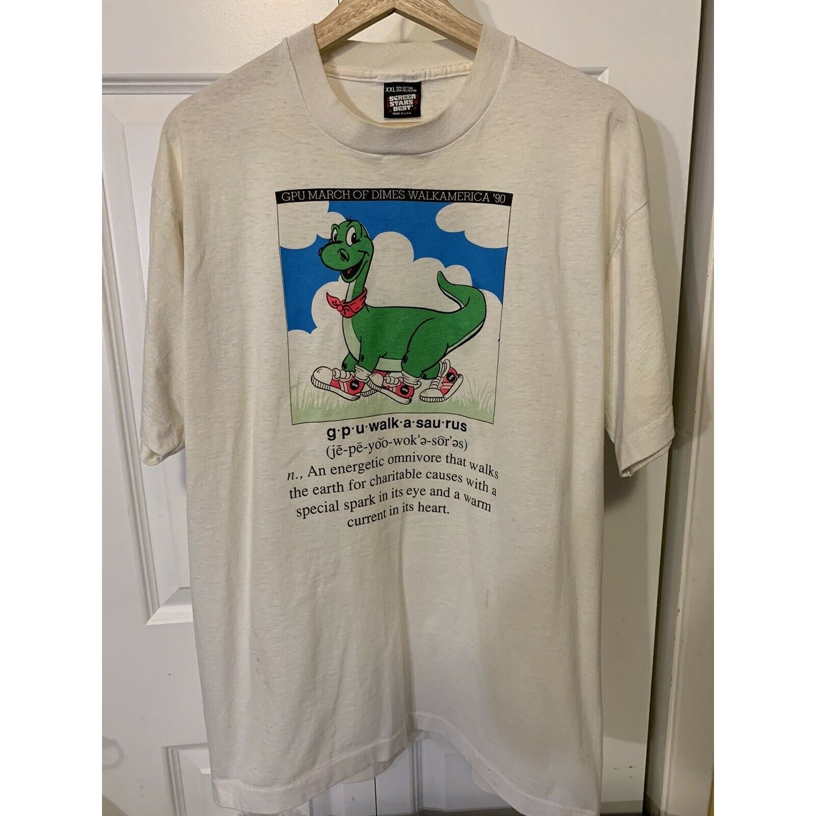 Other Vintage Walkasaurus T-shirt 1990 March Of Dimes Sz XXL White Size US XXL / EU 58 / 5 - 3 Thumbnail