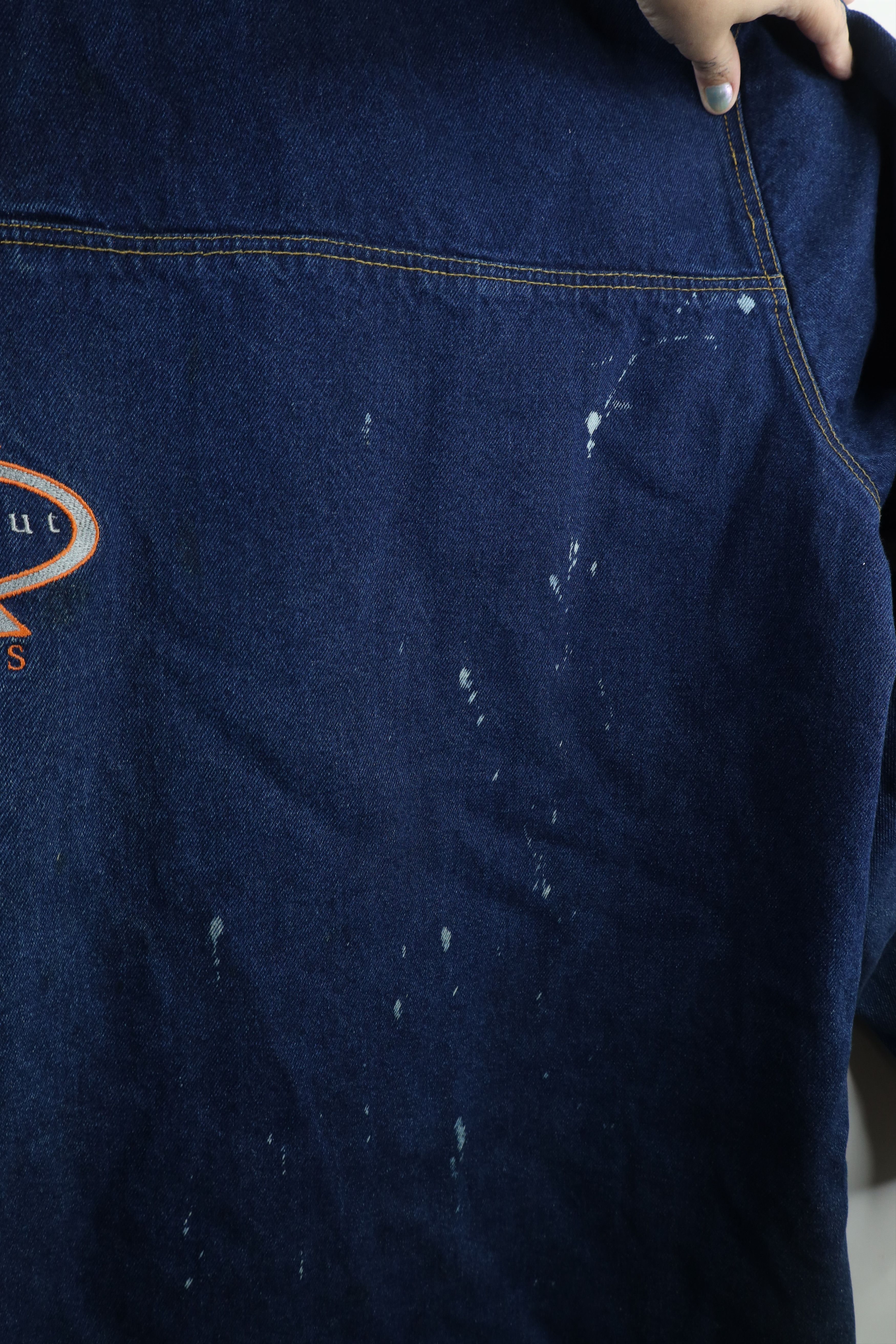 Vintage Vintage 90s Streetwear Half Zip Pullover Denim Jacket USA Size US XXL / EU 58 / 5 - 6 Thumbnail