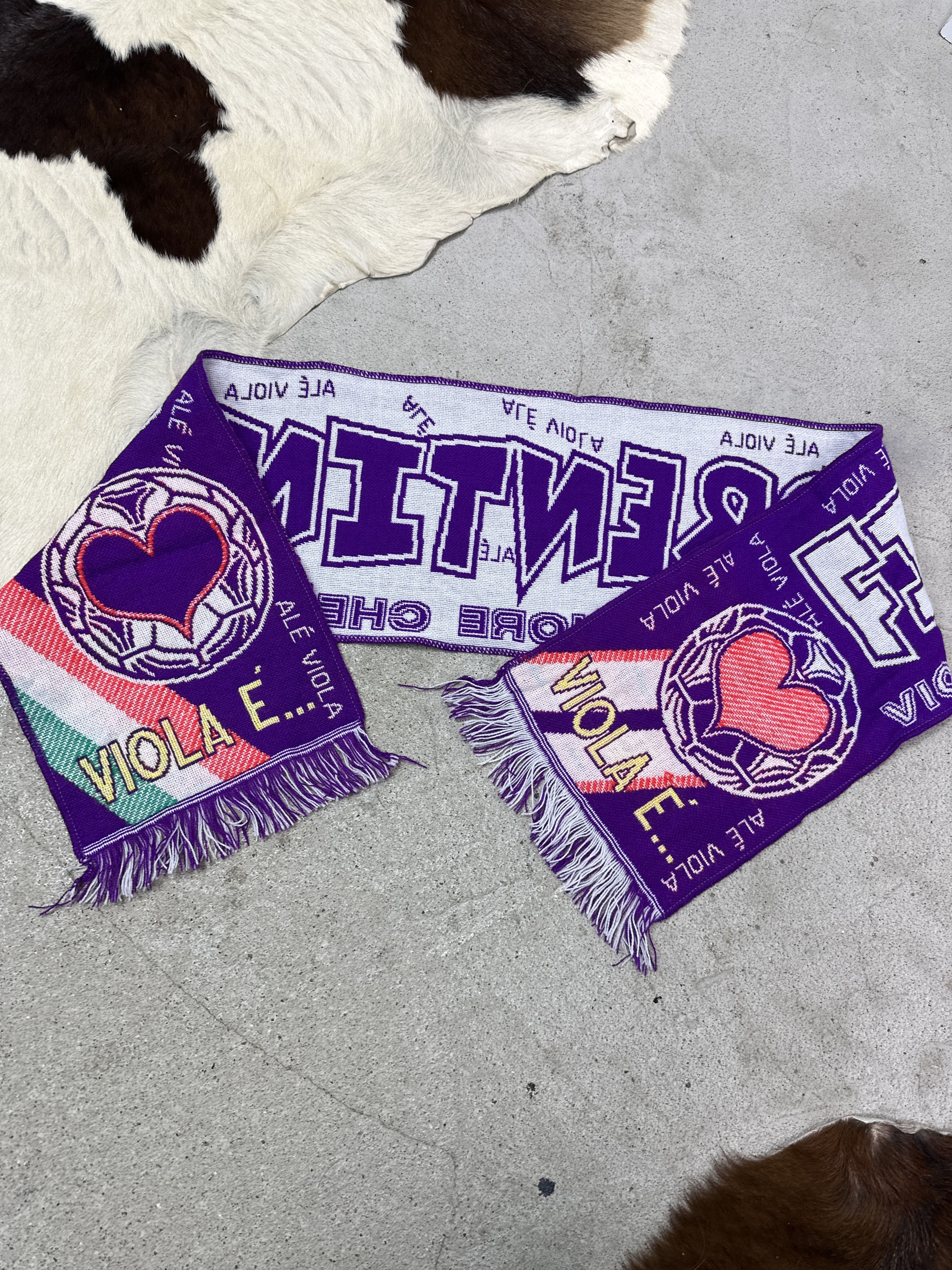 Vintage Vintage Sporty Streetwear Fiorentina Football Scarf 90s Size ONE SIZE - 1 Thumbnail