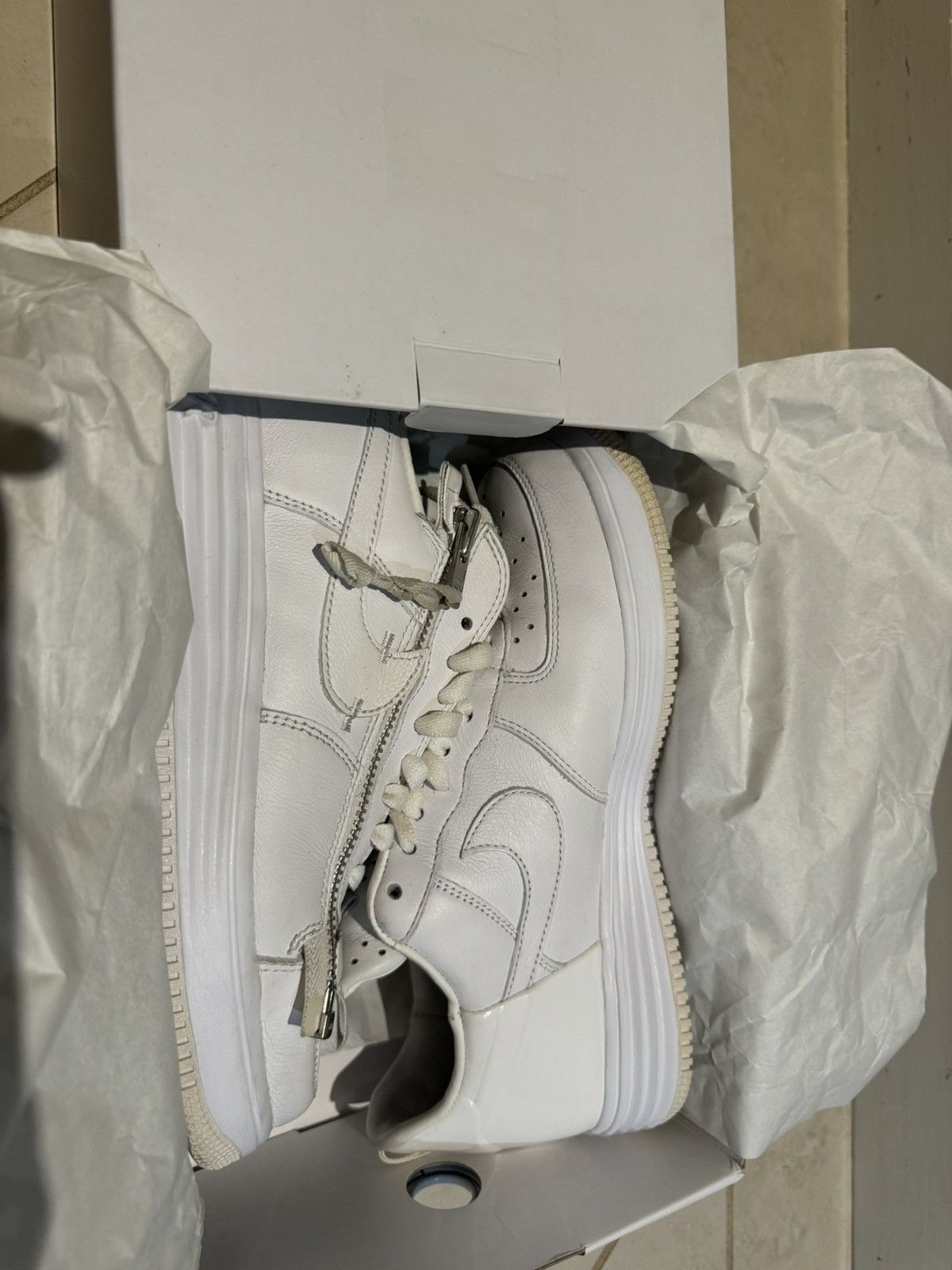 Acronym × Nike Acronym x Nike Lunar Air Force One 7.5 White Zipper Shoes Size US 7.5 / EU 40-41 - 12 Thumbnail
