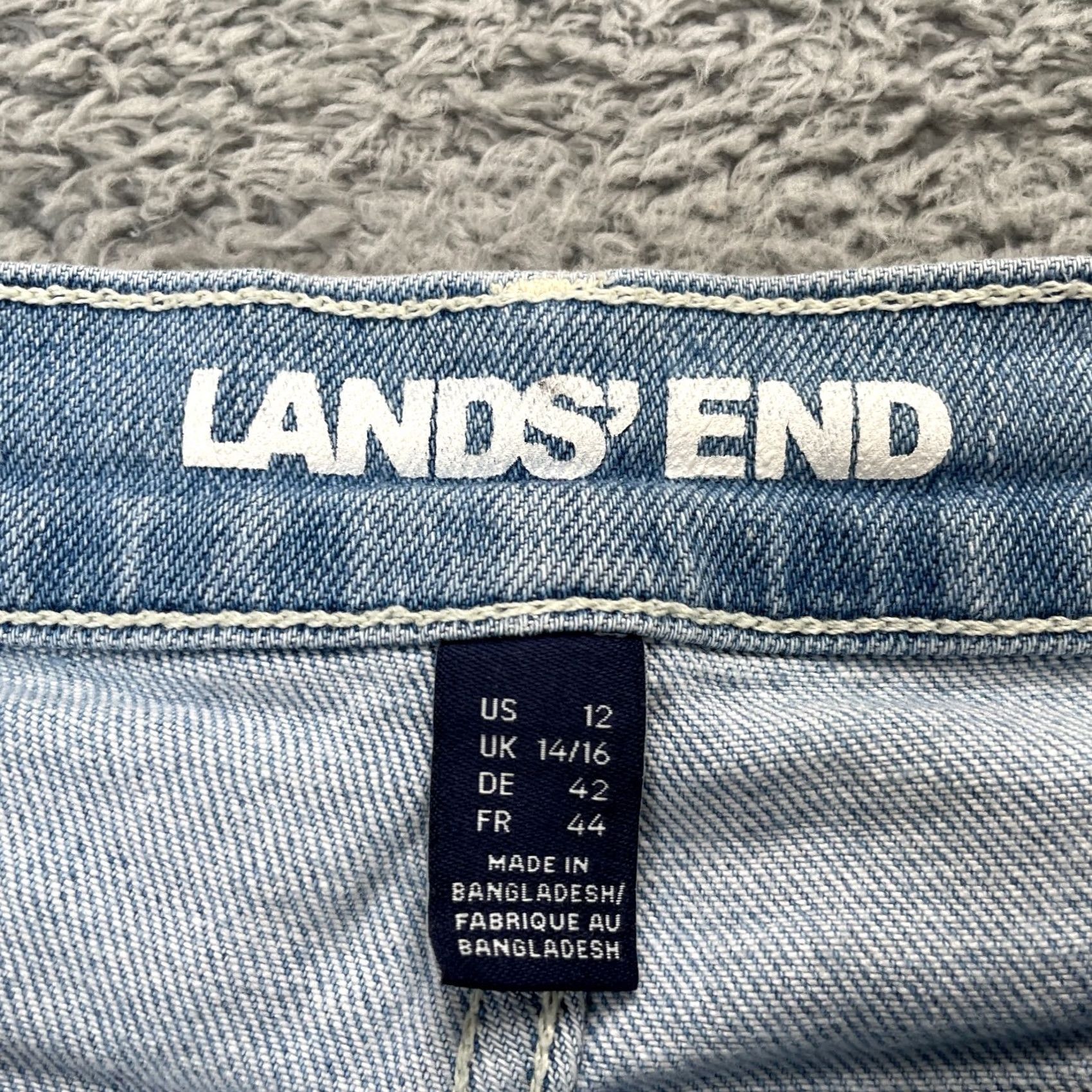 Lands' End Lands' End Jeans Womens 12 Blue Wide-Leg Cropped Denim Cotton Stretch Light Wash Regular Inseam 24in City Preppy Size 24" / US 00 / IT 34 - 3 Thumbnail