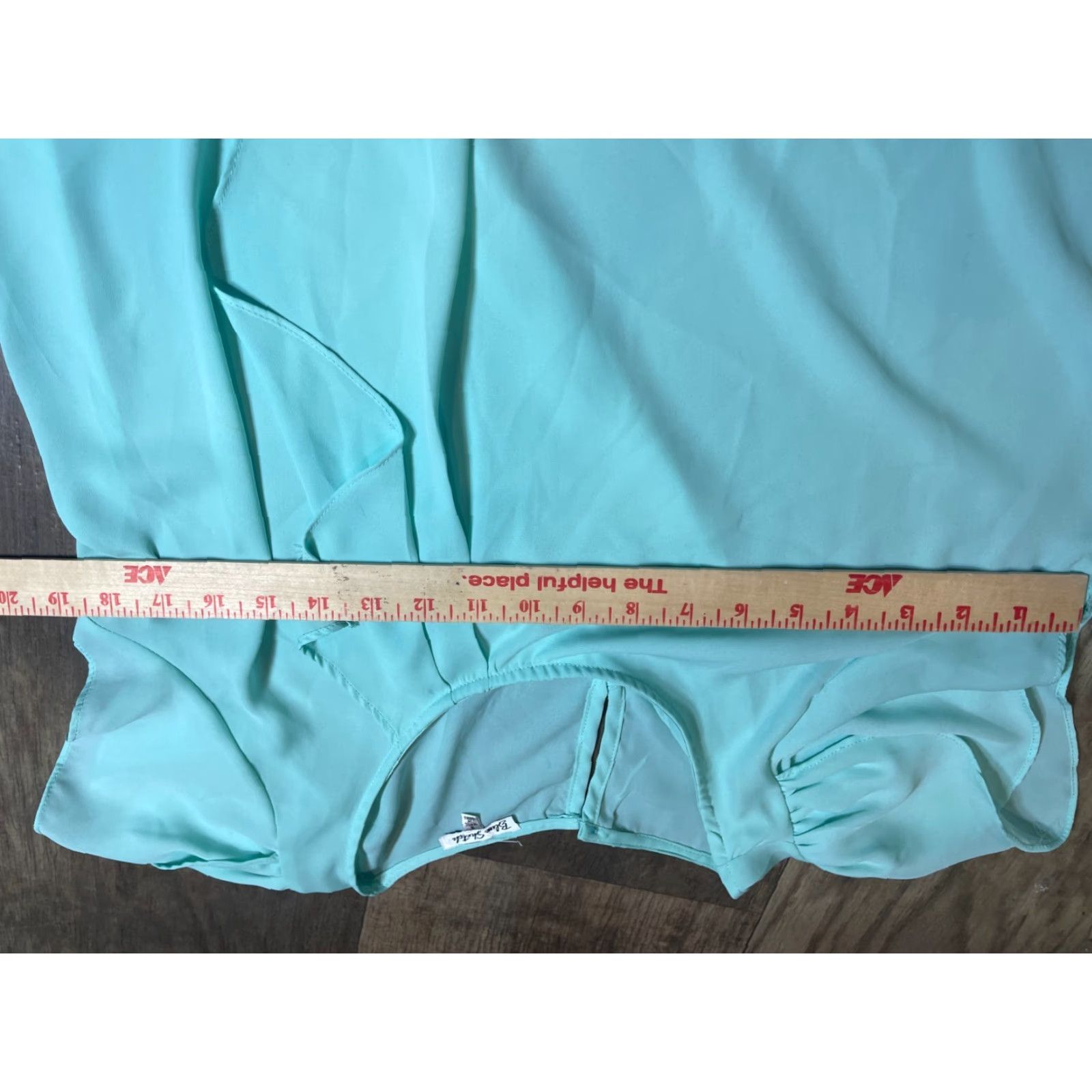 Madewell Madewell Blue Sketch Top Womens Small Sheer Teal Short Sleeve T-Shirt Dress Zip Ruffle Short Dress, Seasonal Colorful, Regular Women Mens? Size S / US 4 / IT 40 - 3 Thumbnail