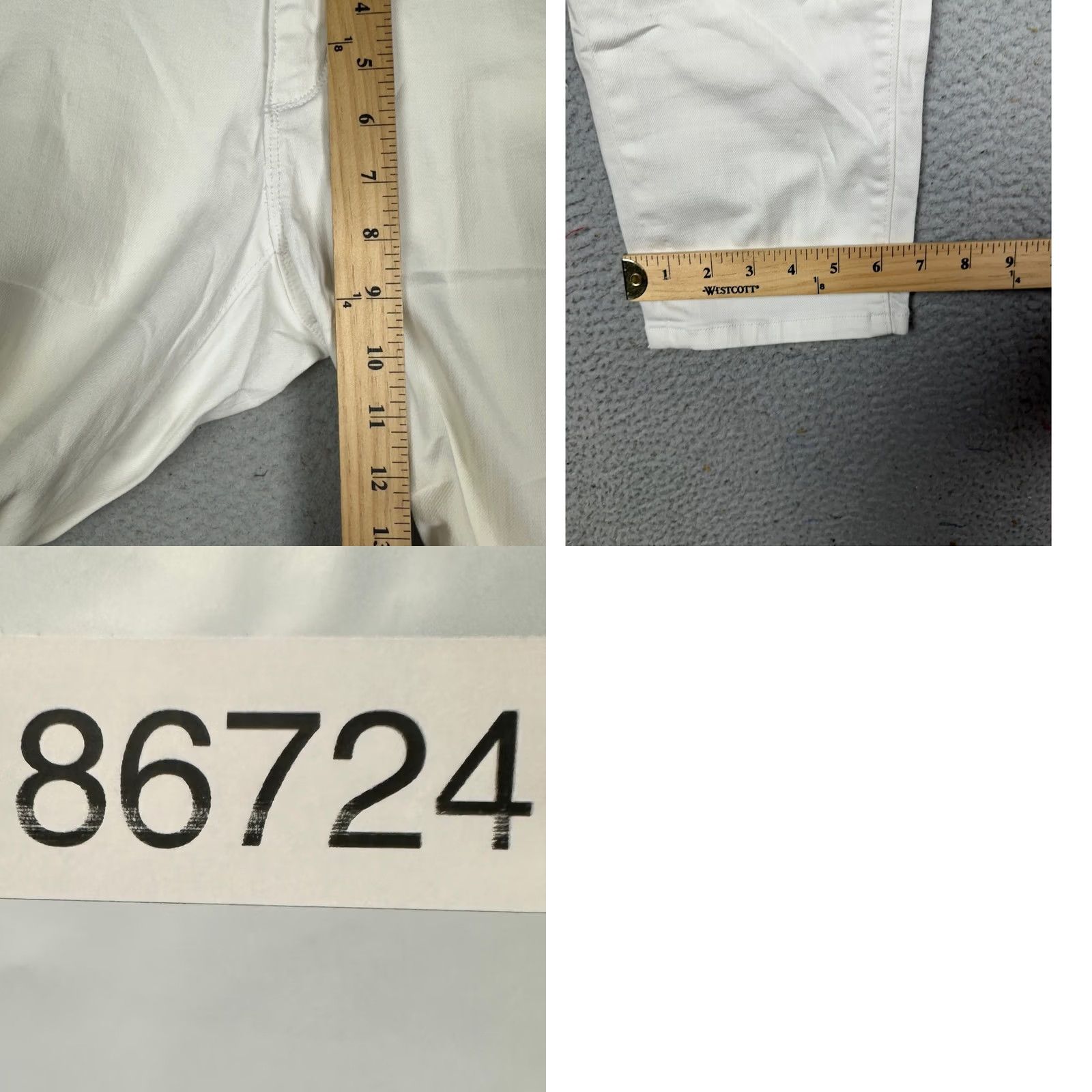 Ann Taylor Ann Taylor Womens Jeans 27 White Modern Cuffed Crop Straight Leg Stretch Denim Size 27" / US 4 / IT 40 - 8 Thumbnail