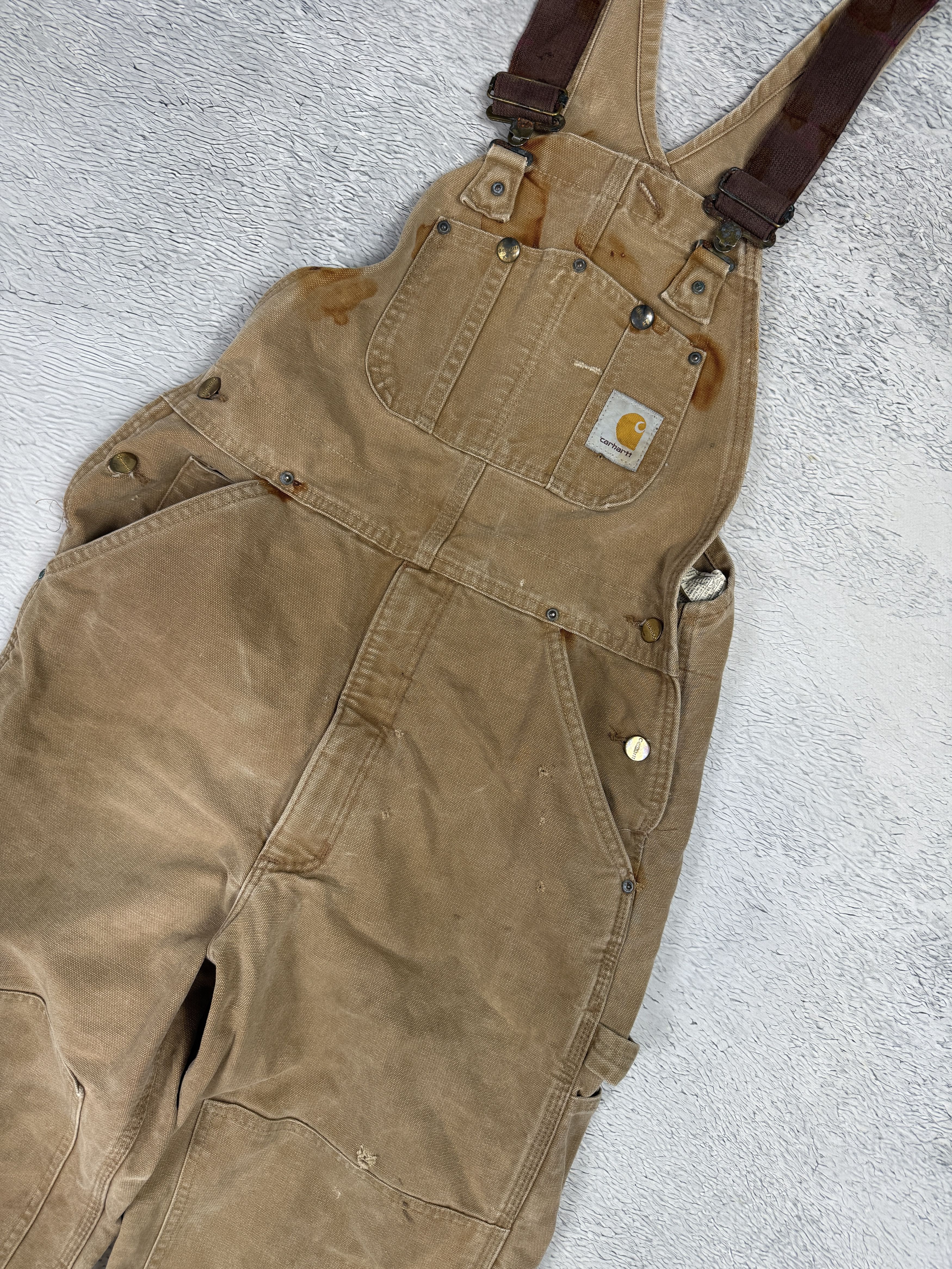 Carhartt Carhartt Vintage Overalls R02 Brown Carpenter Painted Faded Size US 32 / EU 48 - 4 Thumbnail