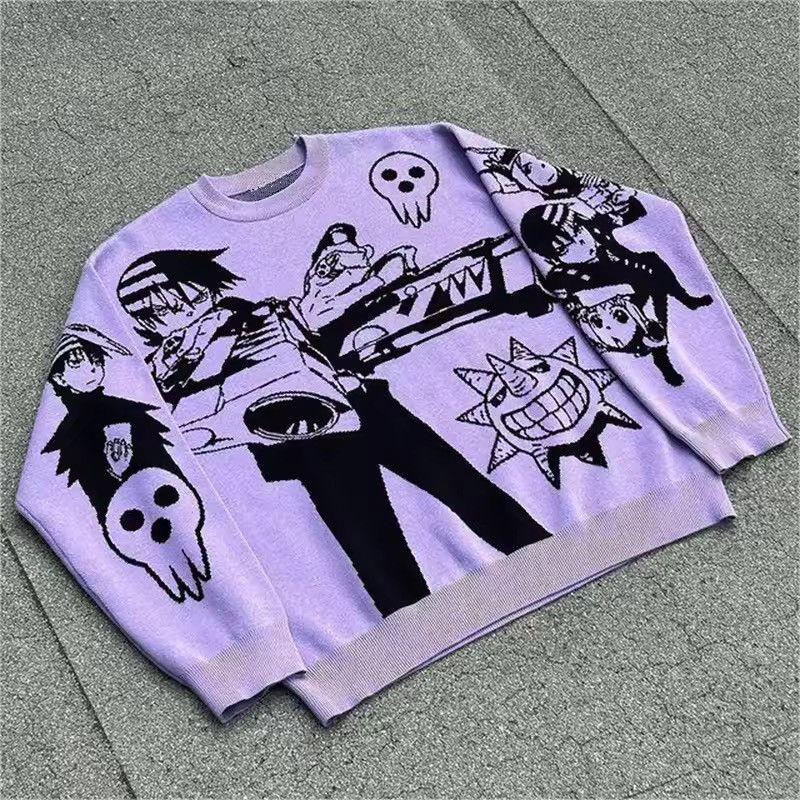 Japanese Brand Retro 90s Y2K Style Goth Gun Sweater Jacquard Sweatshirt Size US XL / EU 56 / 4 - 1 Thumbnail