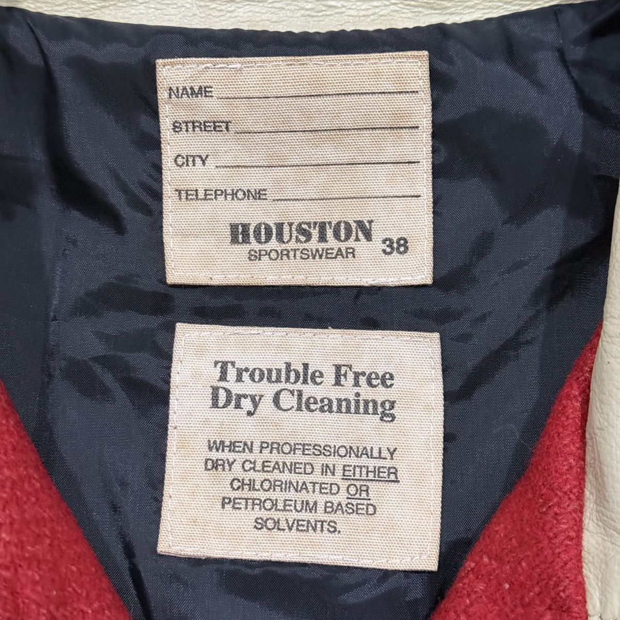 Vintage Houston Sportswear Devil Varsity Leather Jacket Size US M / EU 48-50 / 2 - 8 Thumbnail