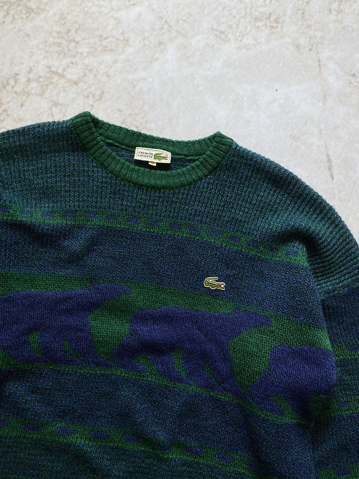 Lacoste × Vintage Vintage Lacoste Chemise Knit Sweater Size US L / EU 52-54 / 3 - 2 Thumbnail