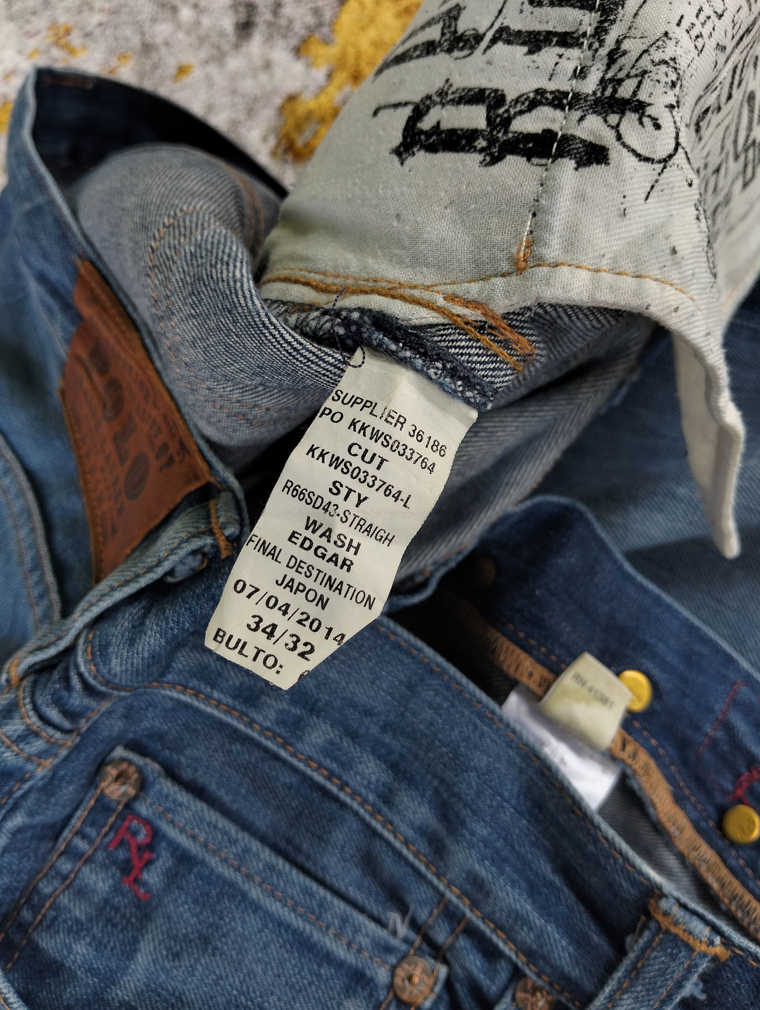 RRL Ralph Lauren PRL Polo Ralph Lauren Button Fly StraightFit 650 Denim Jeans Size US 35 - 13 Thumbnail