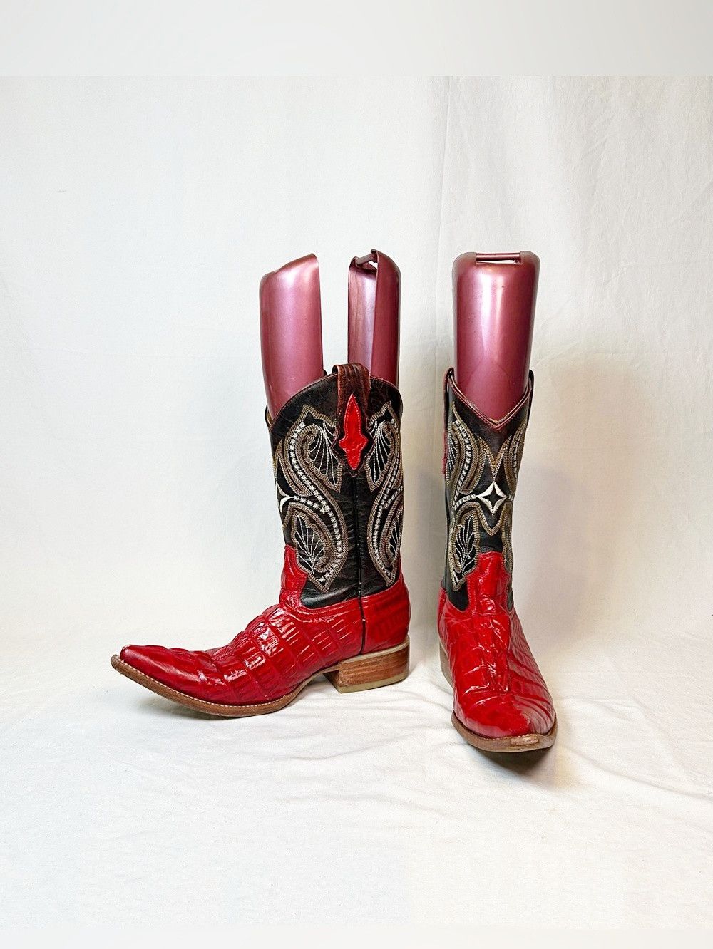 Other Sebastian's Boots Red Crocodile Leather Western Boots Size US 6 / IT 36 - 2 Thumbnail