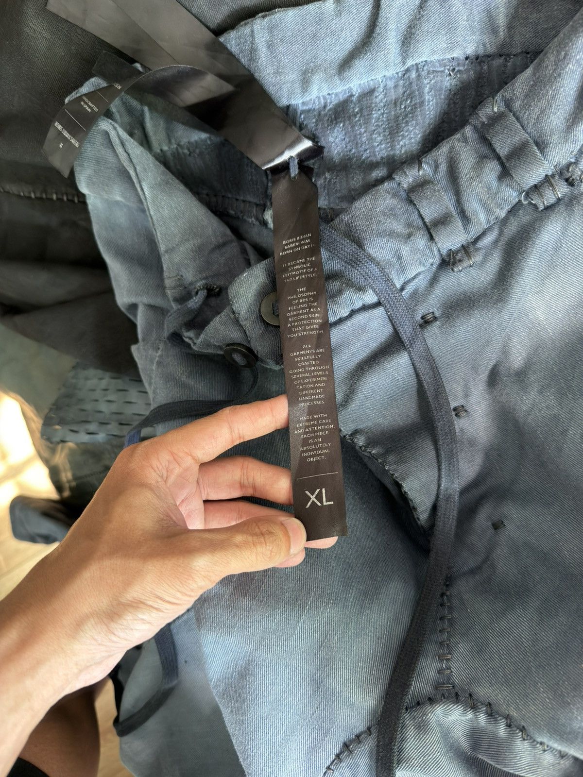 Boris Bidjan Saberi Boris Bidjan Saberi PH13 HS Handstitched Blue Pants Size US 34 / EU 50 - 10 Thumbnail