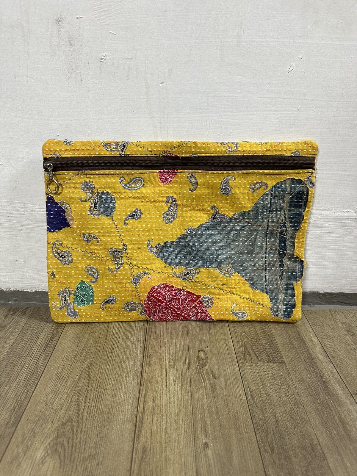 Handmade Custom Made Distressed Boro Patchwork Paisley cutch bag Size ONE SIZE - 7 Thumbnail