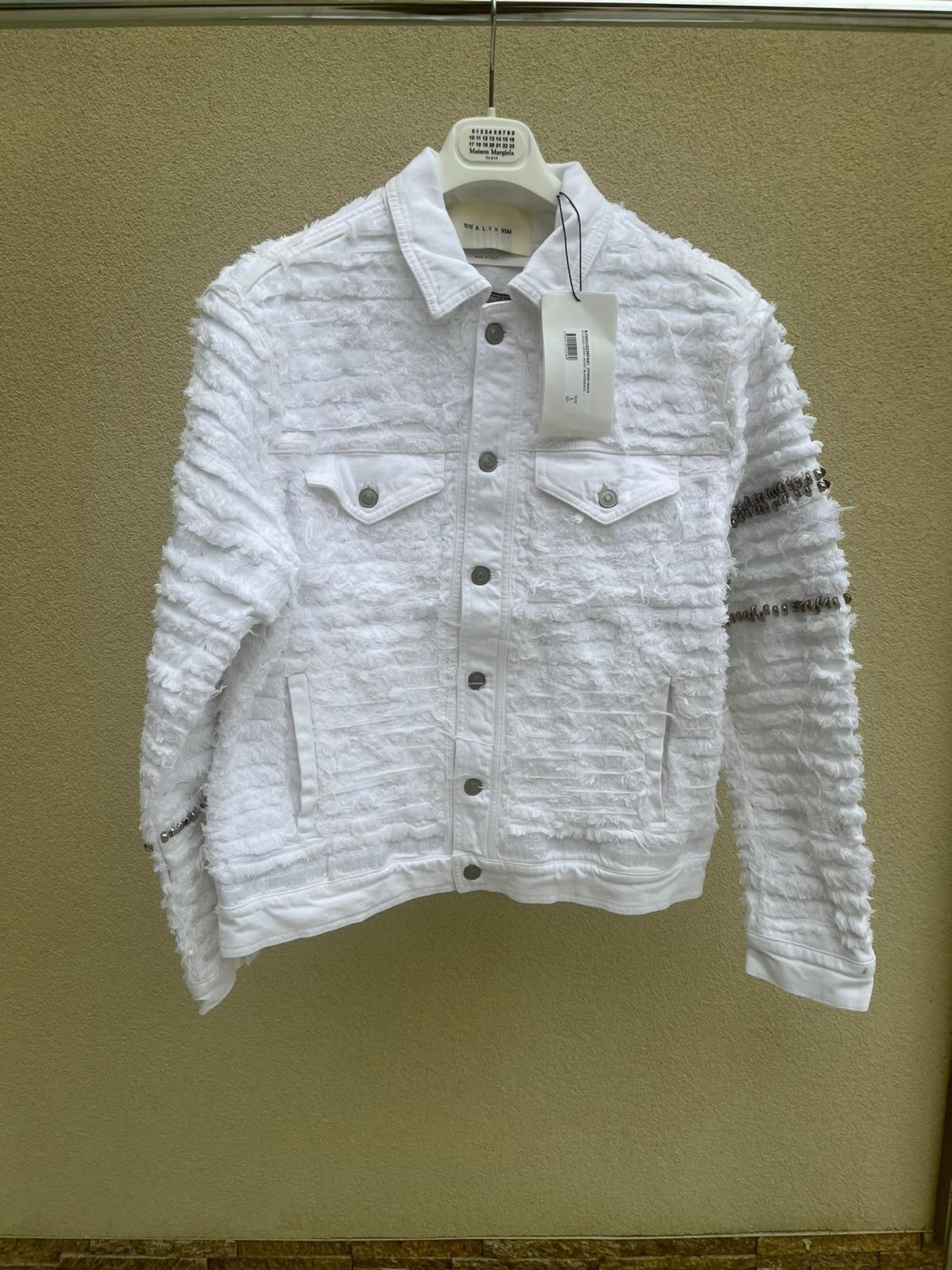 Alyx × Blackmeans Studded & Distressed Denim Jacket in White Size US L / EU 52-54 / 3 - 4 Thumbnail