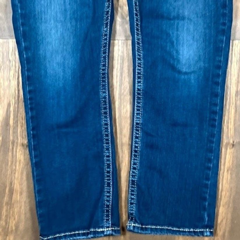 Vintage VINTAGE Silver Womens Jeans Capri Low Rise Stretch Blue Denim 30x23 Casual Size 30" / US 8 / IT 44 - 3 Thumbnail