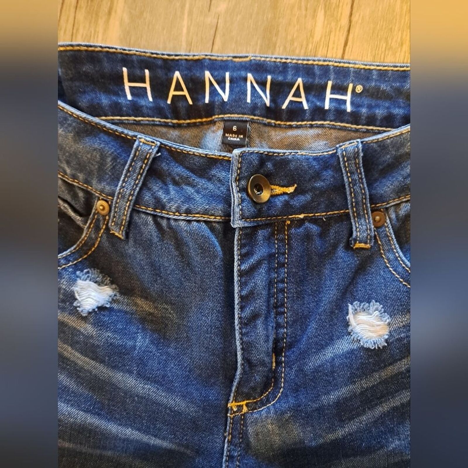 Other Hannah distressed denim spandex patch jeans women's size 6 Size 28" / US 6 / IT 42 - 4 Thumbnail