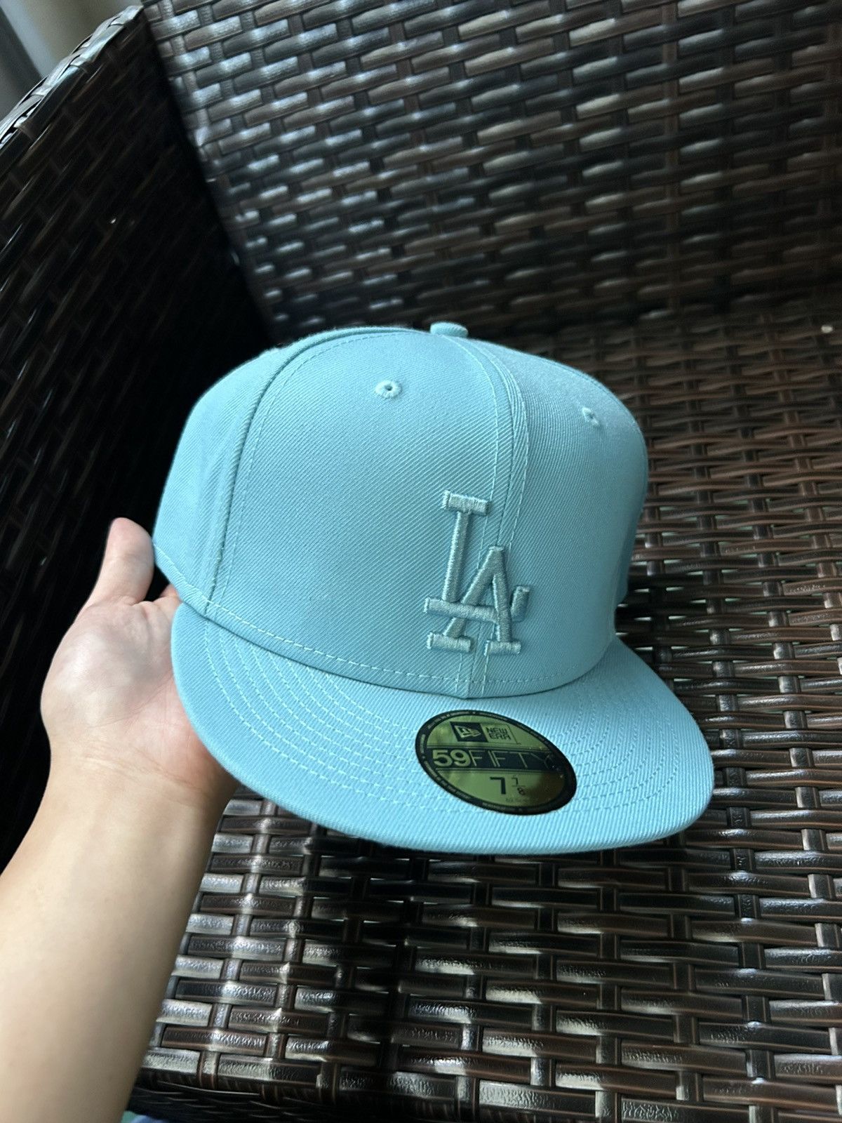 (Sz 7 7/8) New Era 59fifty LA Dodgers Ocean Blue Seaside