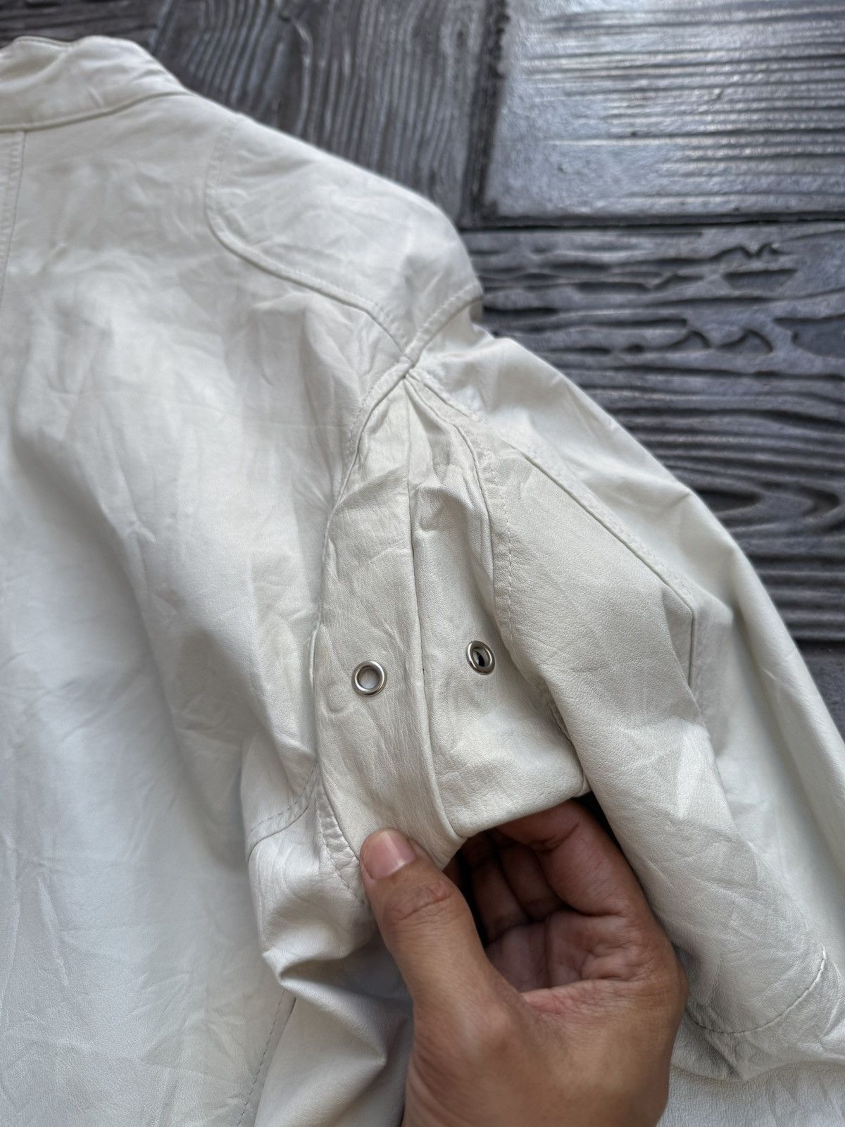Schott SCHOTT White Leather "Made in USA" RARE Jacket Size US M / EU 48-50 / 2 - 10 Thumbnail