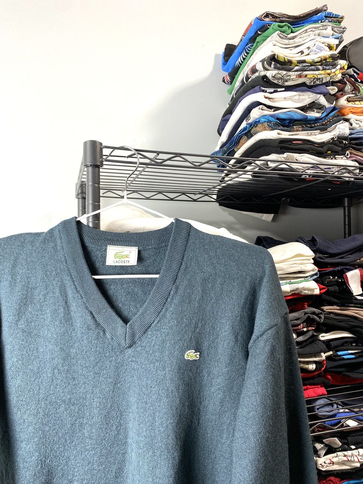 Lacoste 💥90’s Rare! Vintage Lacoste Cardigan Sweater Vneck Knit Size US M / EU 48-50 / 2 - 2 Thumbnail